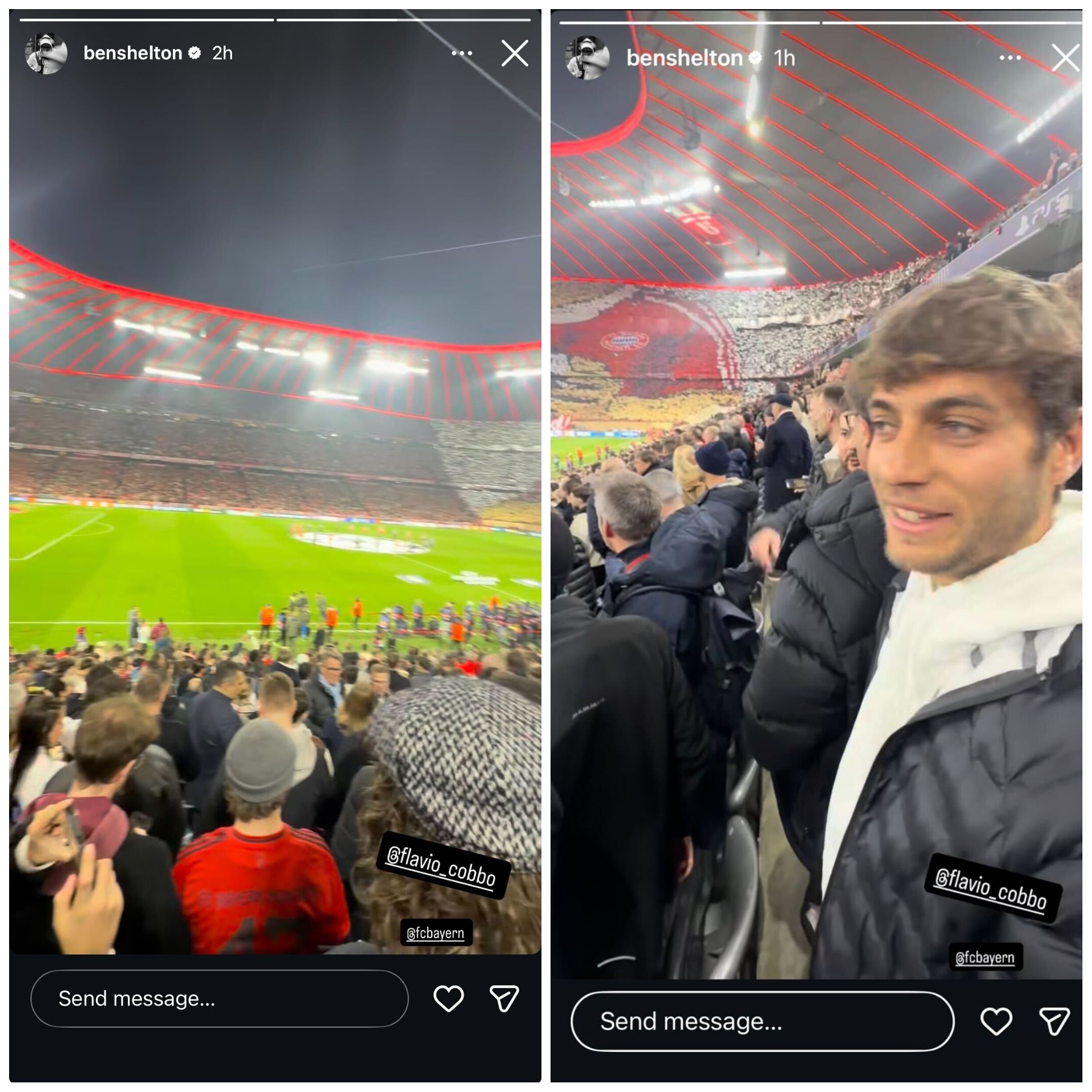 Screen grab of Ben Shelton's Instagram story