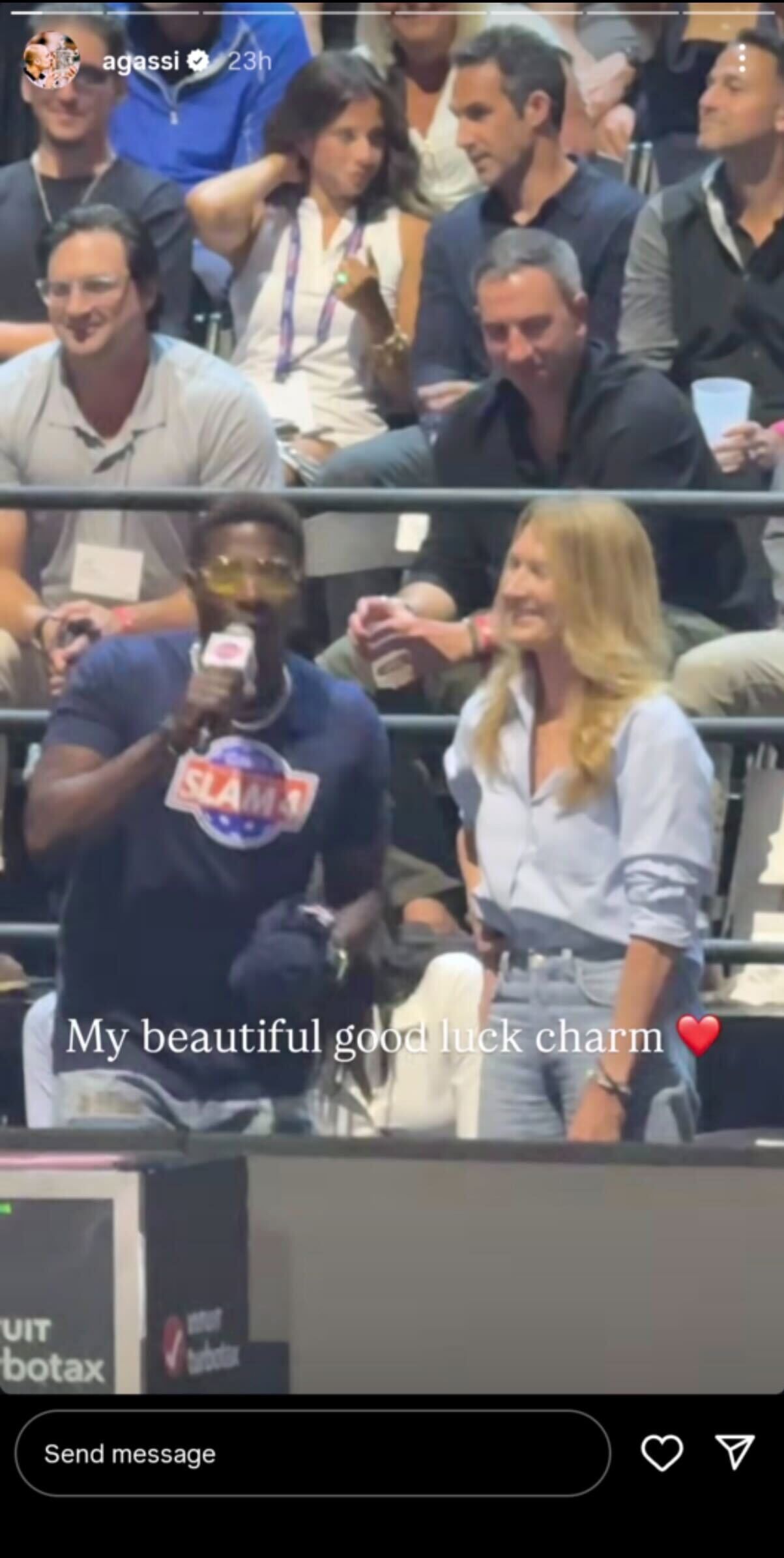 Screen grab of Andre Agassi's Instagram story