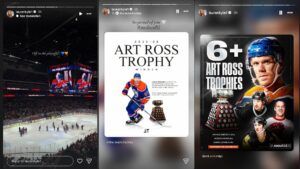 McDavid's wife, Lauren Kyle, celebrating his achievement. 