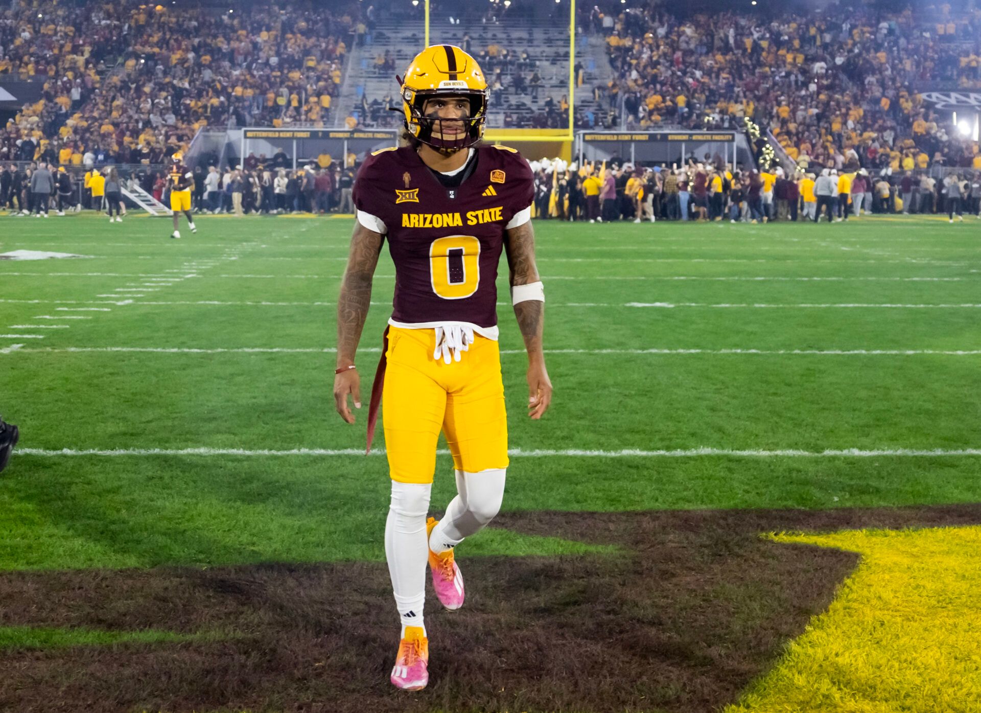 Arizona State Sun Devils wide receiver Jordyn Tyson (0) against the Arizona Wildcats during the 99th Territorial Cup at Mountain America Stadium.