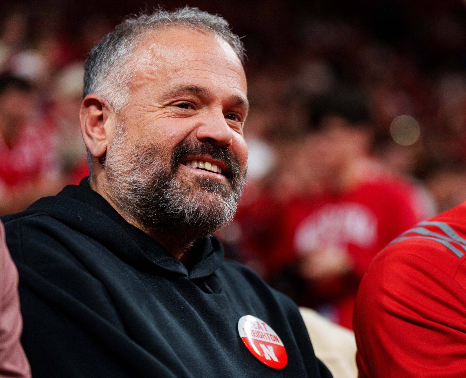 Nebraska Cornhuskers football head coach Matt Rhule watches during the second half against the Creighton Bluejays at Pinnacle Bank Arena.