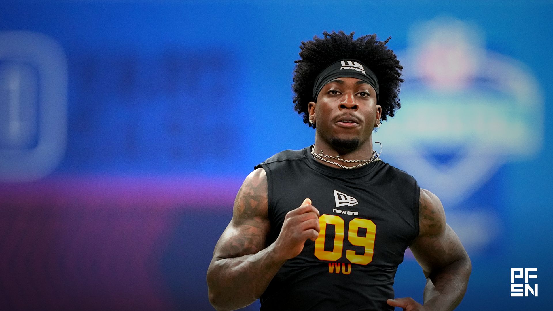 Georgia wideout Zachariah Branch (WO09) during the NFL Scouting Combine at Lucas Oil Stadium.