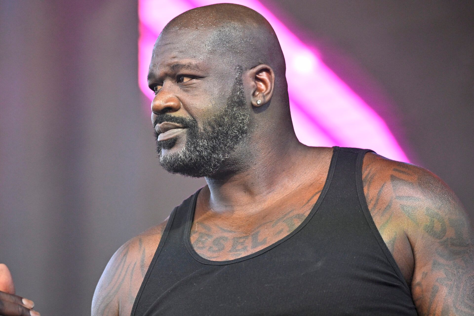 Shaquille O'Neal, also known as DJ Diesel, performs before the 2025 Cotton Bowl and quarterfinal game of the College Football Playoff at AT&T Stadium.