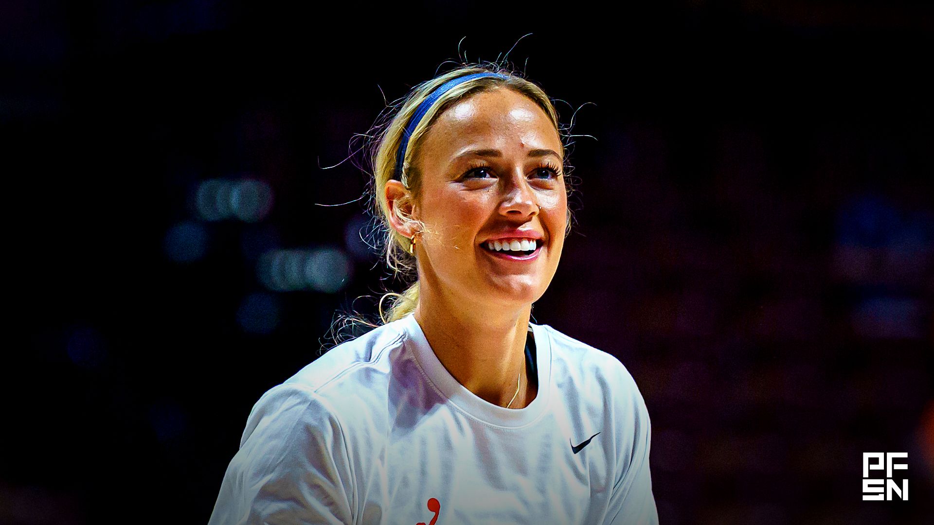 Indiana Fever guard Sophie Cunningham (8) warms up before the start of the game against the Connecticut Sun at Mohegan Sun Arena.
