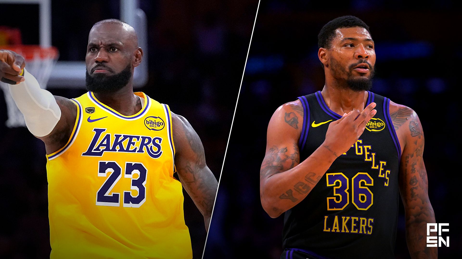 Collage featuring NBA: Playoffs-Houston Rockets at Los Angeles Lakers and NBA: Playoffs-Houston Rockets at Los Angeles Lakers.
Kirby Lee-Imagn Images / Jayne Kamin-Oncea-Imagn Images