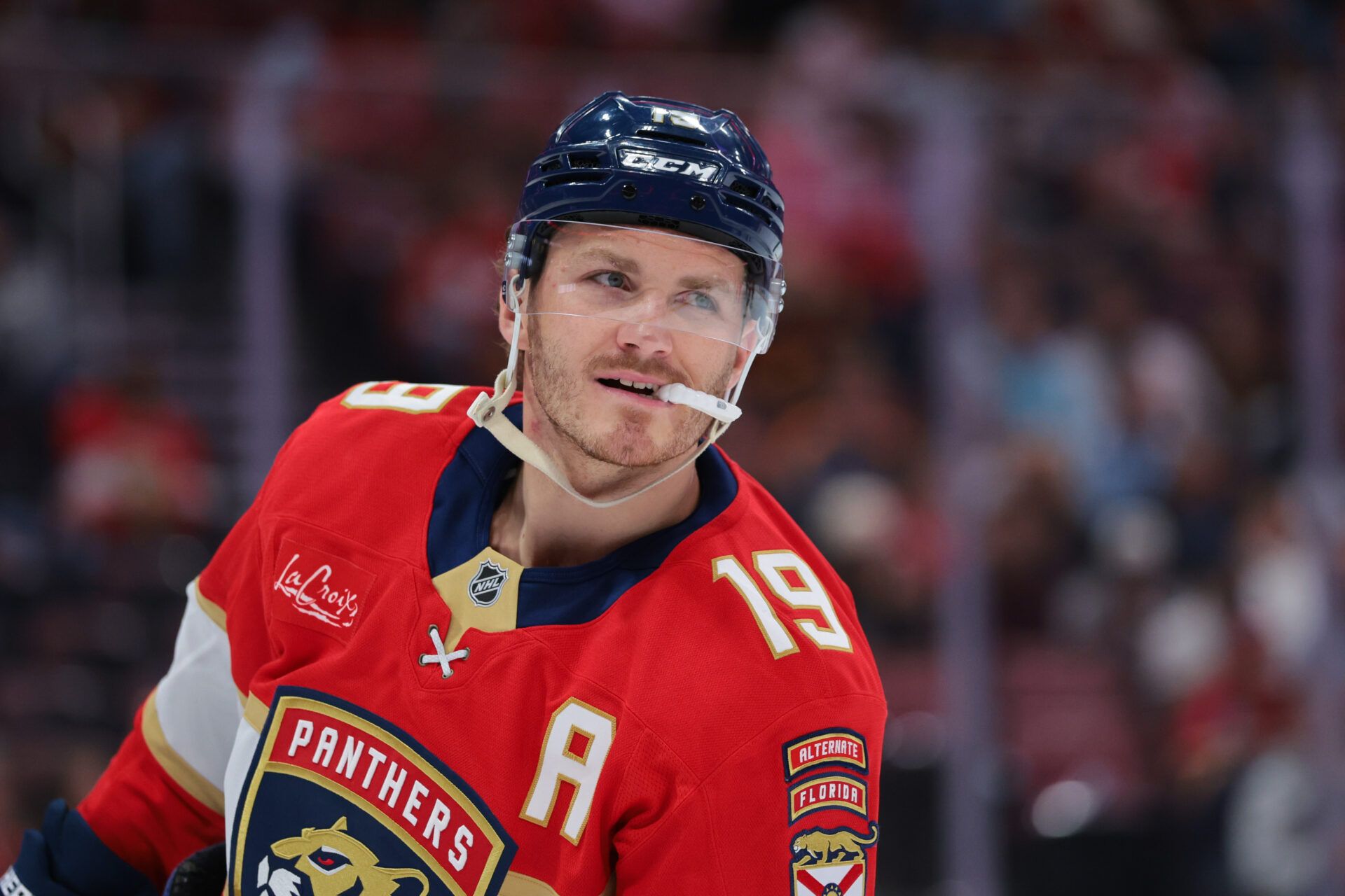 Florida Panthers left wing Matthew Tkachuk (19) at Amerant Bank Arena.