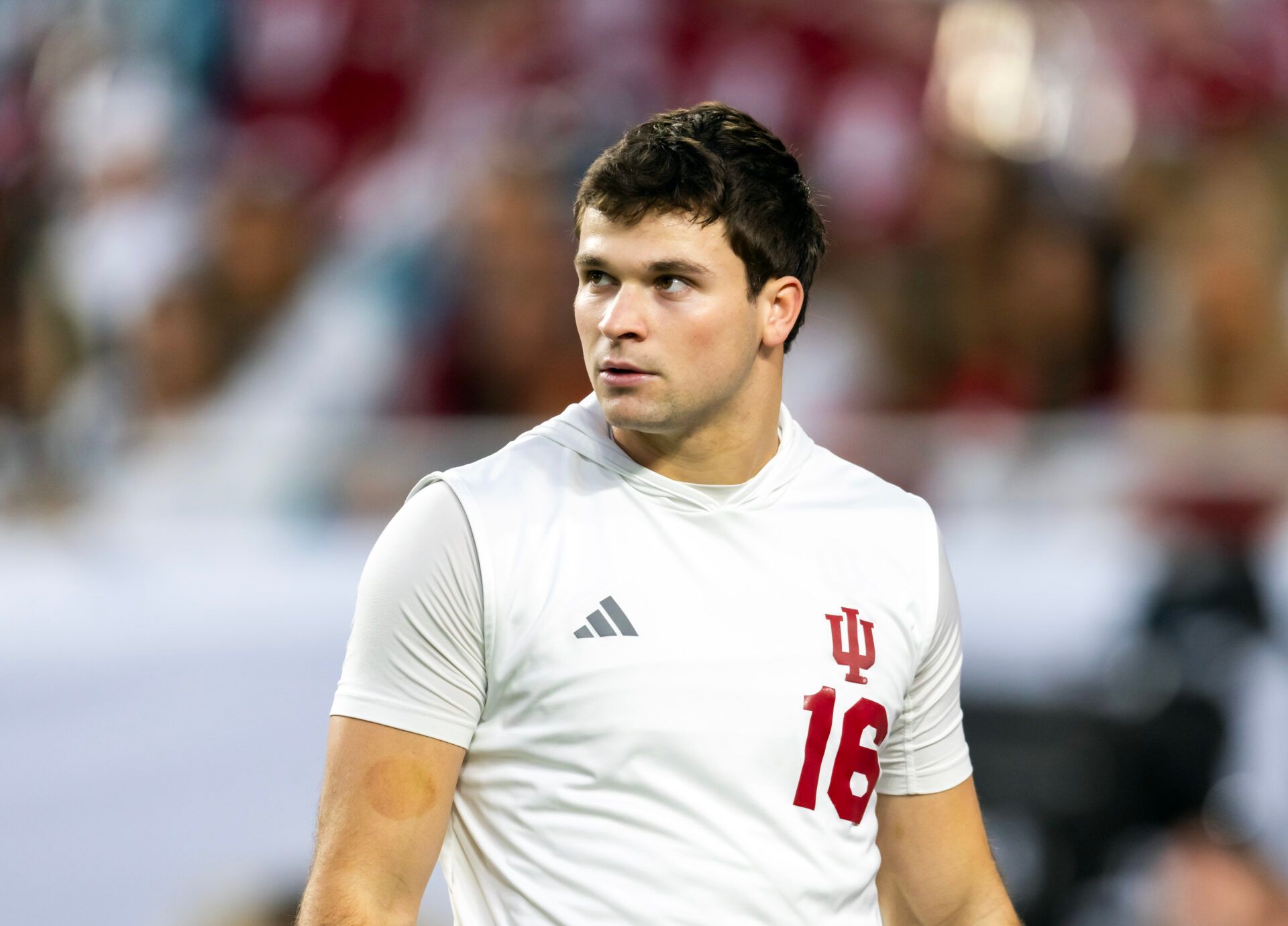 Indiana Hoosiers quarterback Alberto Mendoza (16) against the Miami Hurricanes in the College Football Playoff National Championship game at Hard Rock Stadium.