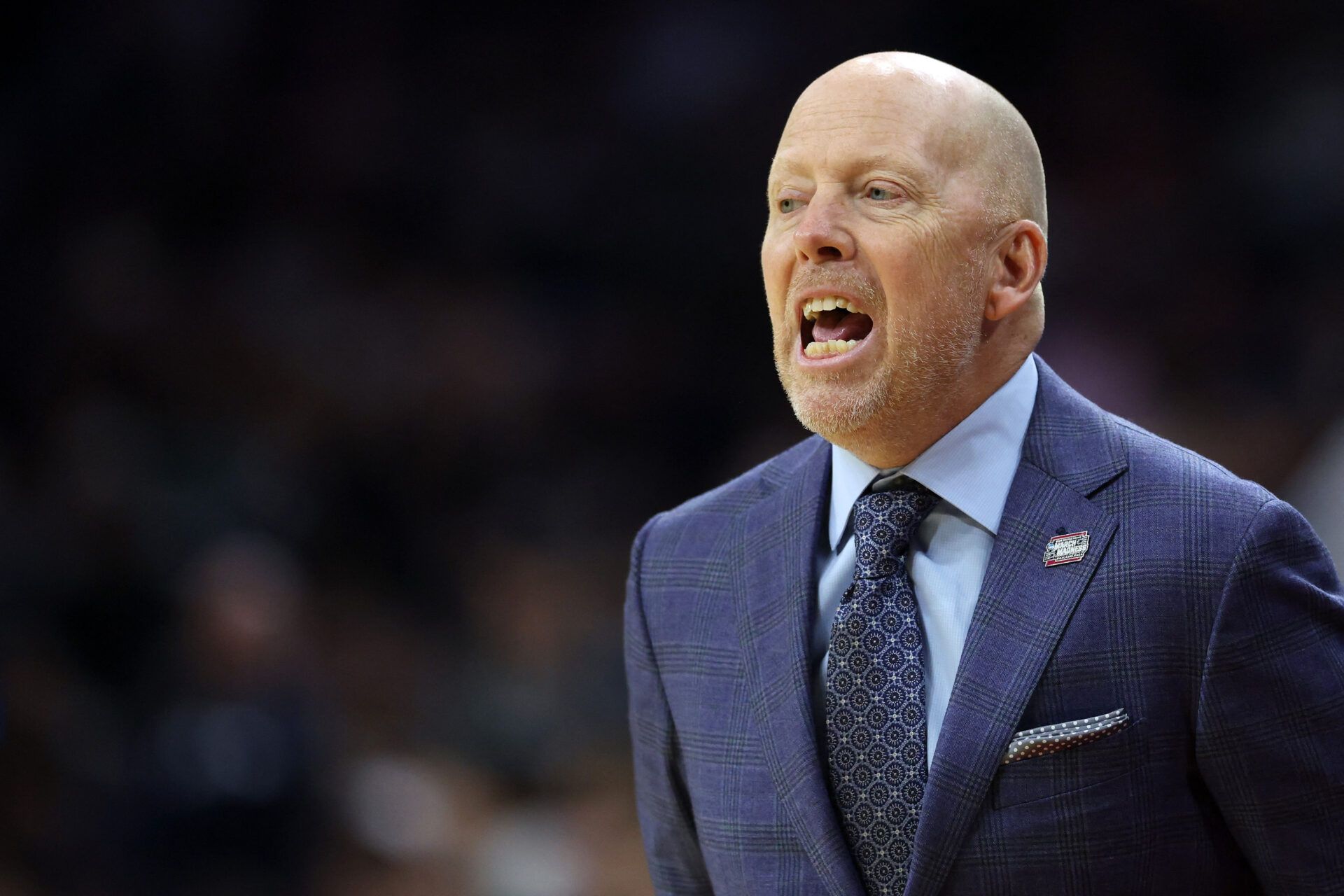 UCLA Bruins head coach Mick Cronin reacts in the first half during a second round game of the men's 2026 NCAA Tournament at Xfinity Mobile Arena.