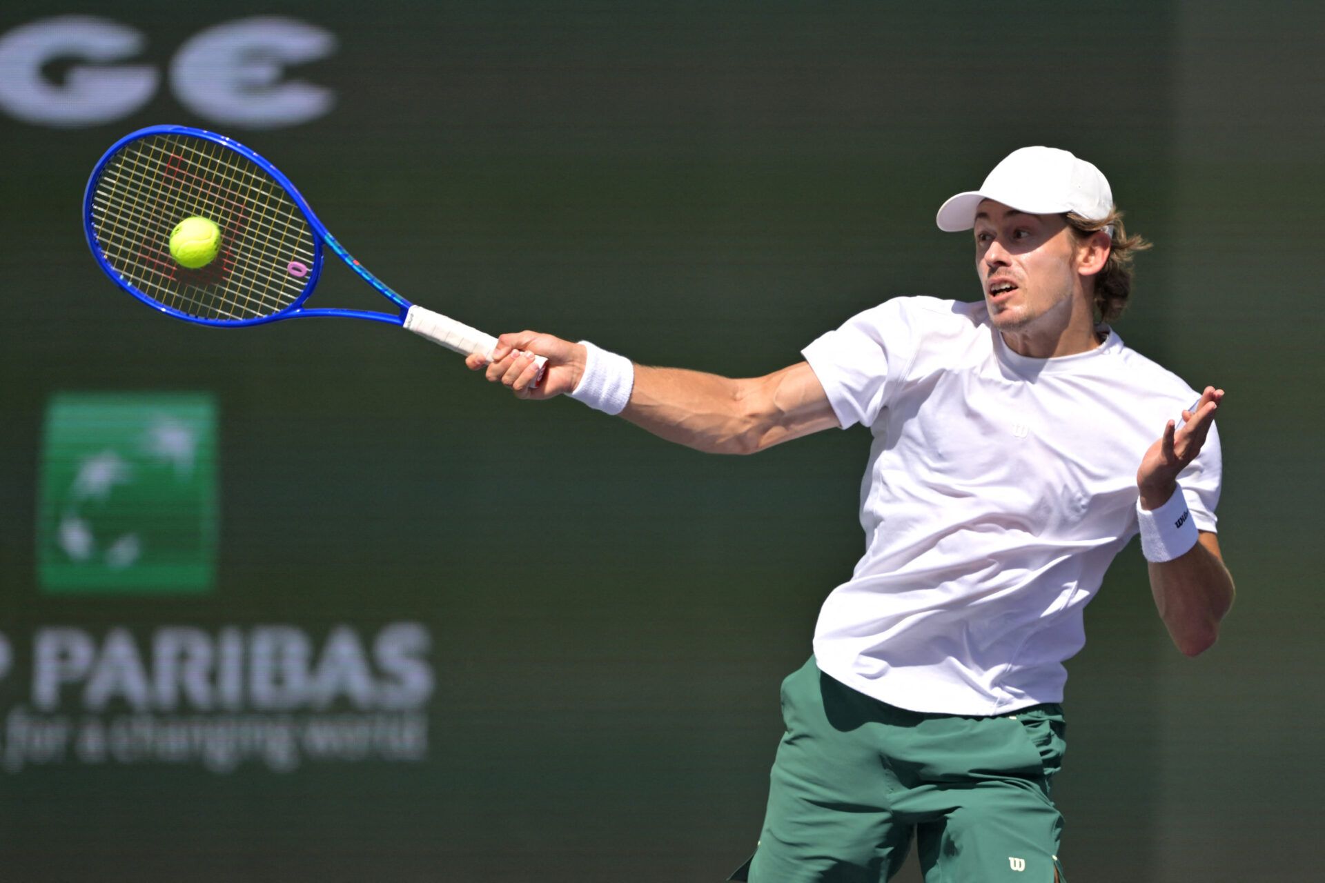 Alex de Minaur (AUS) during a practice session for the BNP Paribas Open at the Indian Wells Tennis Garden.