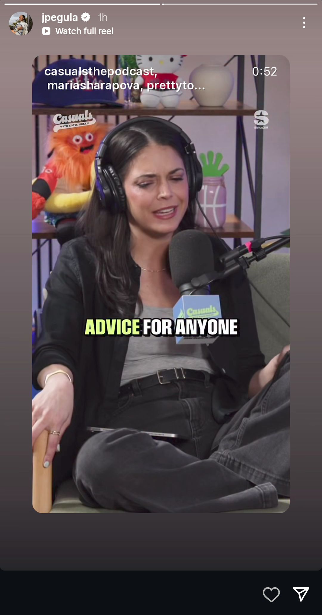 Jessica Pegula's Instagram story