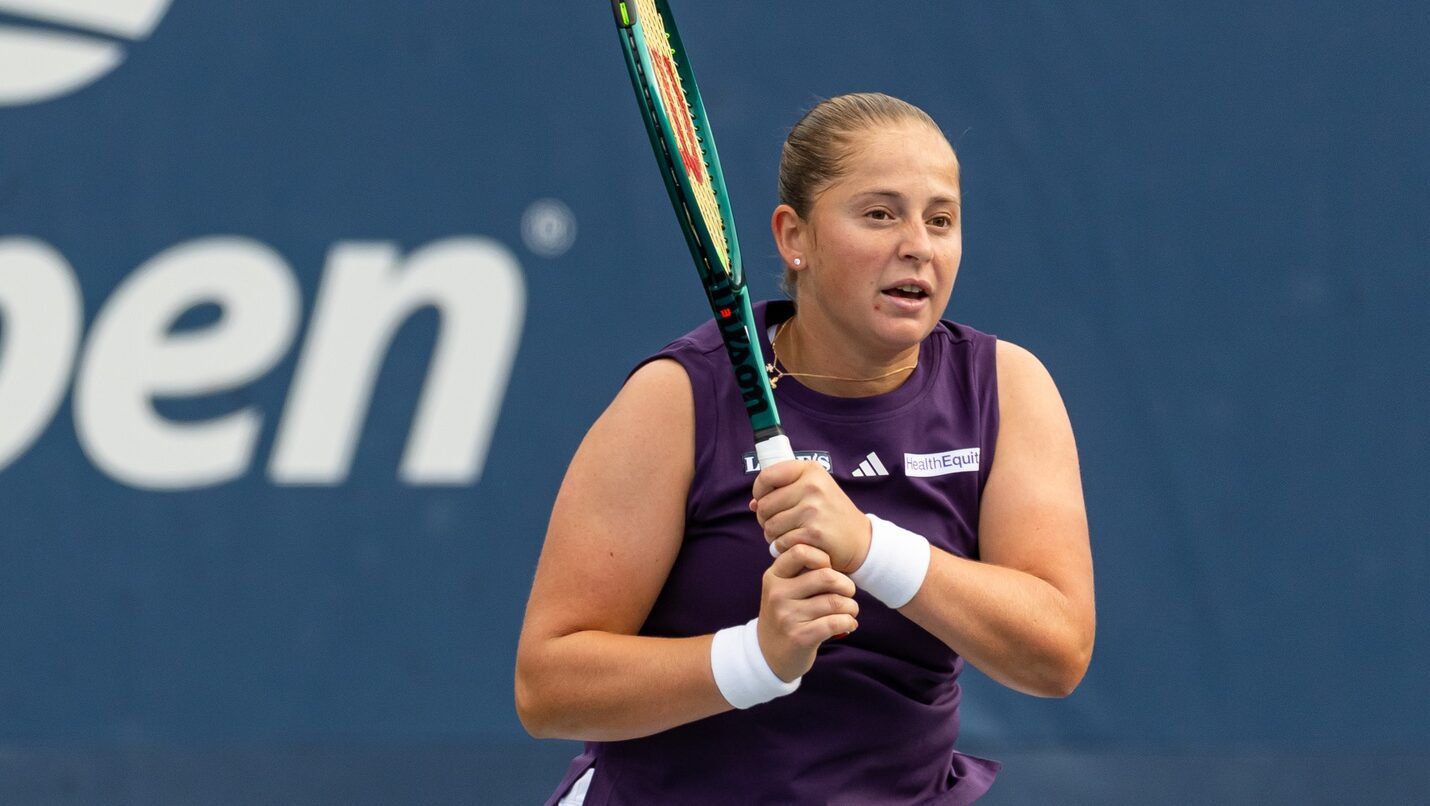 Jelena Ostapenko of Latvia in action against Taylor Townsend of the United States in the second round of the women’s singles at the US Open at Billie Jean King National Tennis Center.