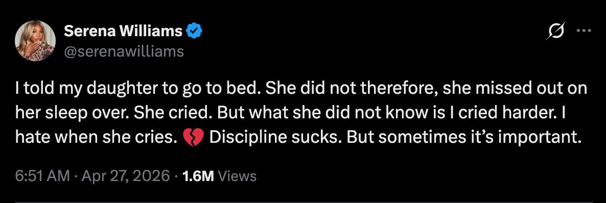 Serena Williams' tweet