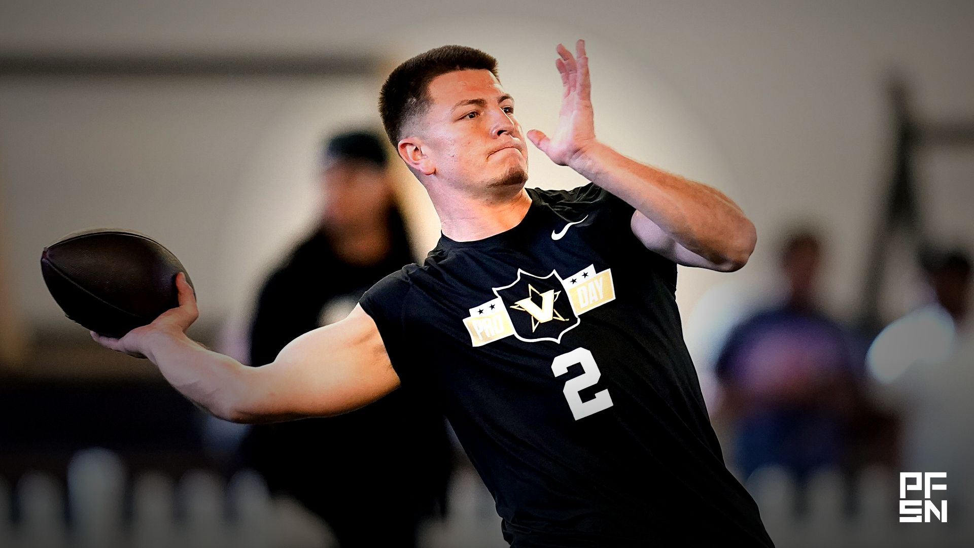 Vanderbilt quarterback Diego Pavia throws the ball during football pro day at Vanderbilt University in Nashville, Tenn., Friday, March 20, 2026. Credit:
© ANDREW NELLES / THE TENNESSEAN / USA TODAY NETWORK via Imagn Images