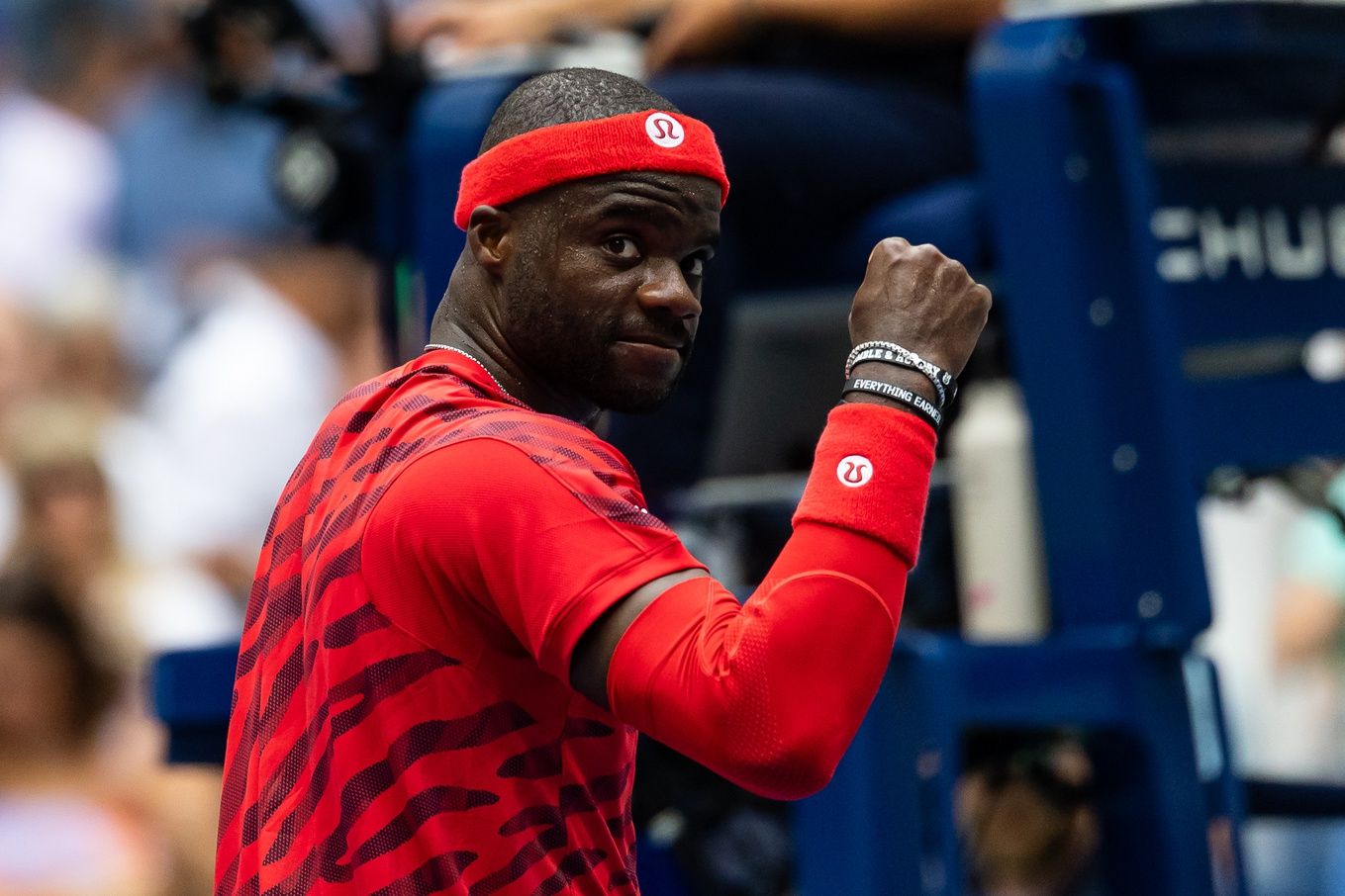Frances Tiafoe of the United States in action against Yoshihito Nishioka of Japan in the first round of the men’s singles at the US Open at Arthur Ashe Stadium in Billie Jean King National Tennis Centre.