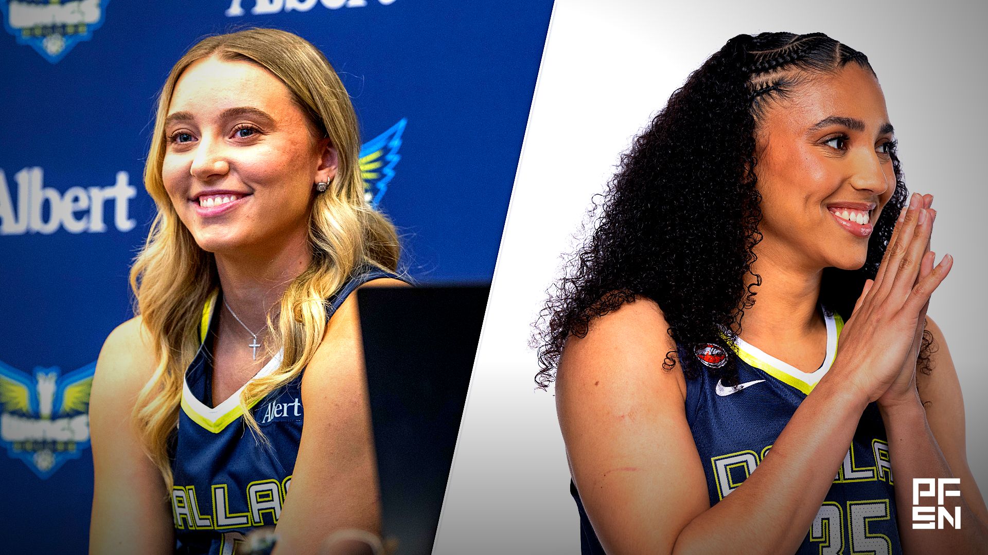 Collage featuring WNBA: Dallas Wings-Media Day and WNBA: Dallas Wings-Media Day.
Jerome Miron-Imagn Images