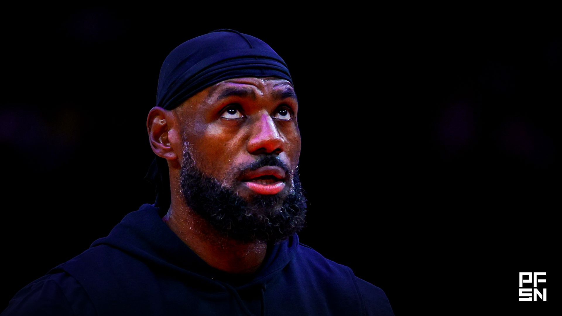 Los Angeles Lakers forward LeBron James (23) reacts to his shot before playing against the Houston Rockets at Toyota Center.