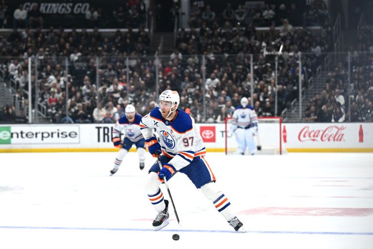 Edmonton Oilers center Connor McDavid (97) at Crypto.com Arena.
