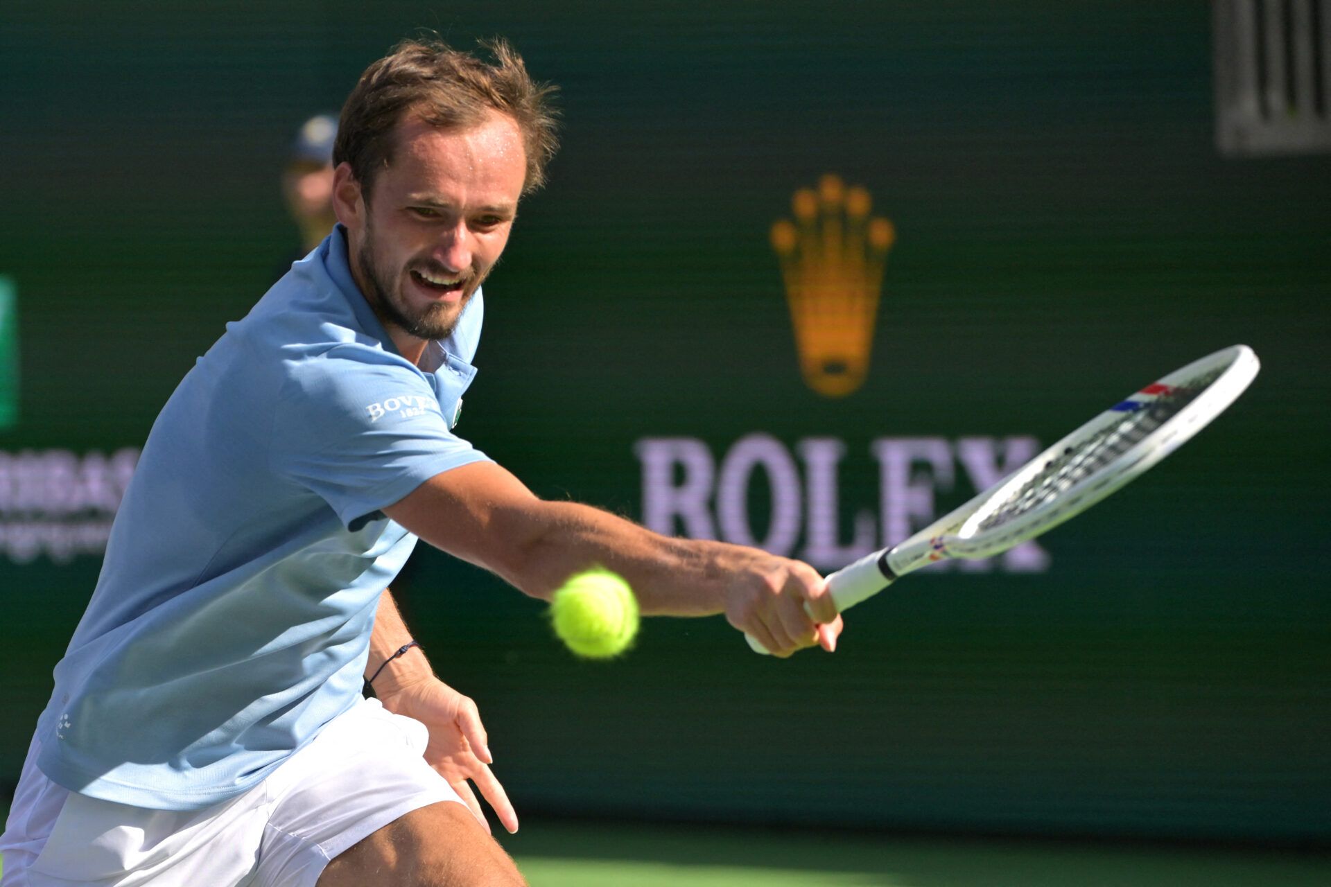 Daniil Medvedev (RUS) during the menÕs final against Jannik Sinner (ITA) in the BNP Paribas Open at the Indian Wells Tennis Garden.
