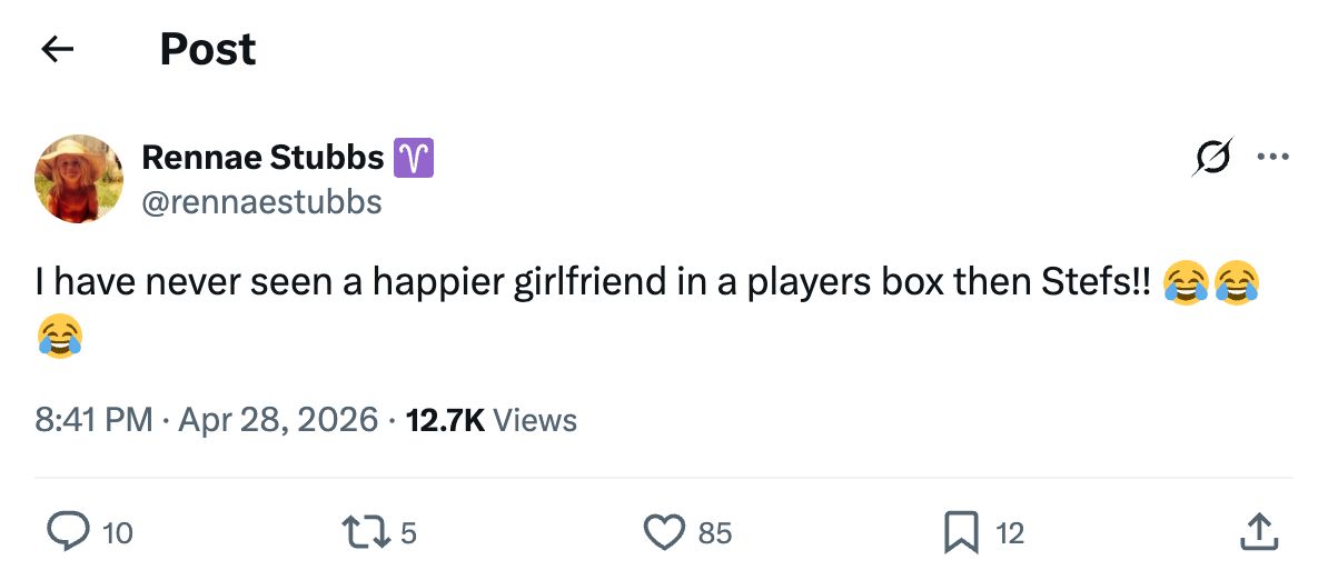 Screengrab of Rennae Stubbs' X Post