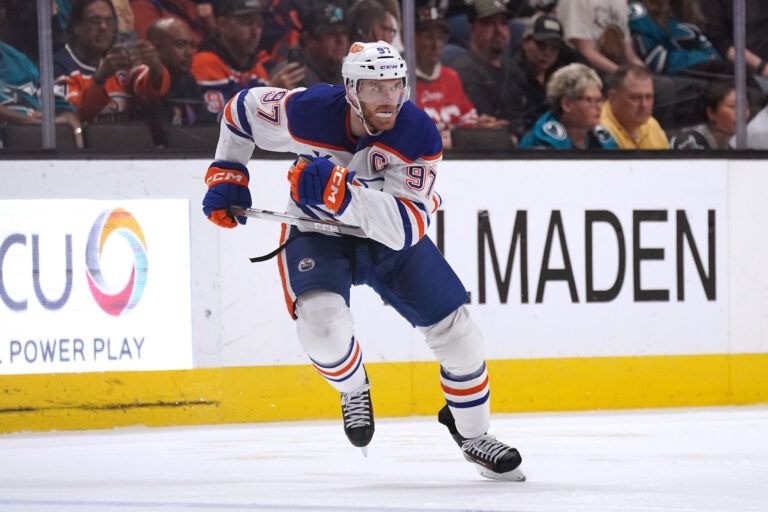 Edmonton Oilers center Connor McDavid (97) at SAP Center.