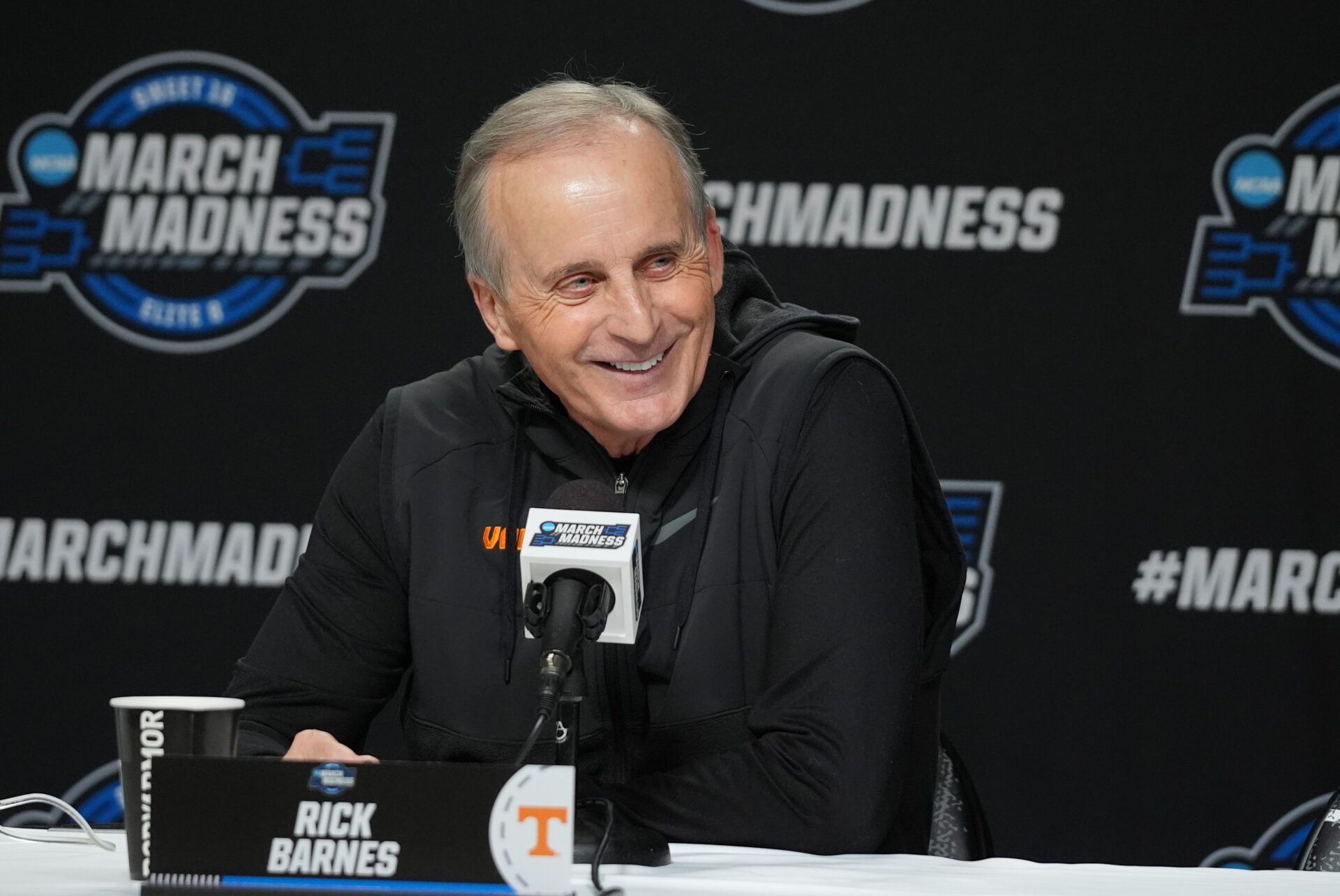Tennessee Volunteers head coach Rick Barnes during a press conference ahead of the midwest regional of the men's 2026 NCAA Tournament at United Center.
