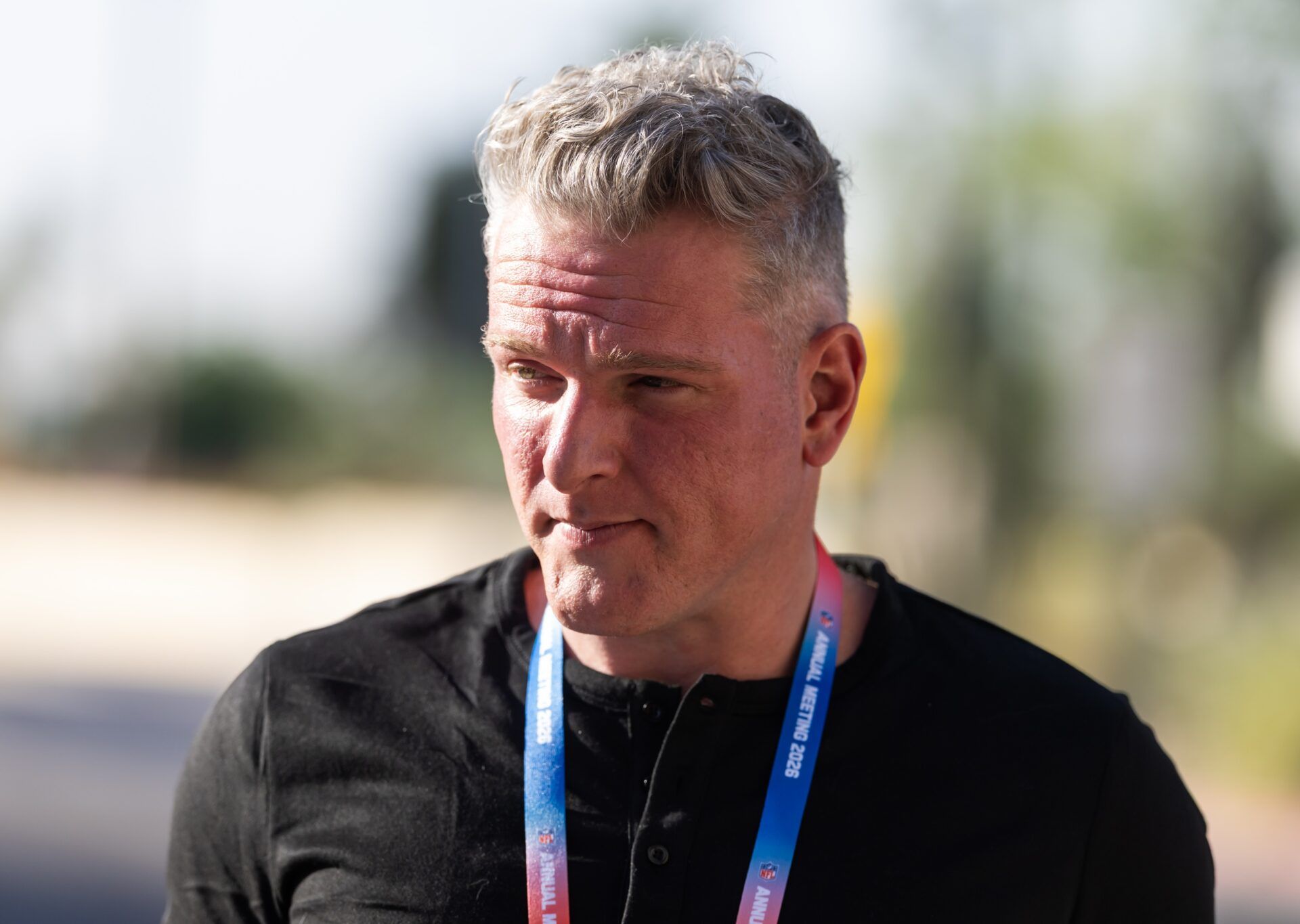 Media personality Pat McAfee in attendance during the 2026 NFL Annual League Meeting at the Arizona Biltmore.