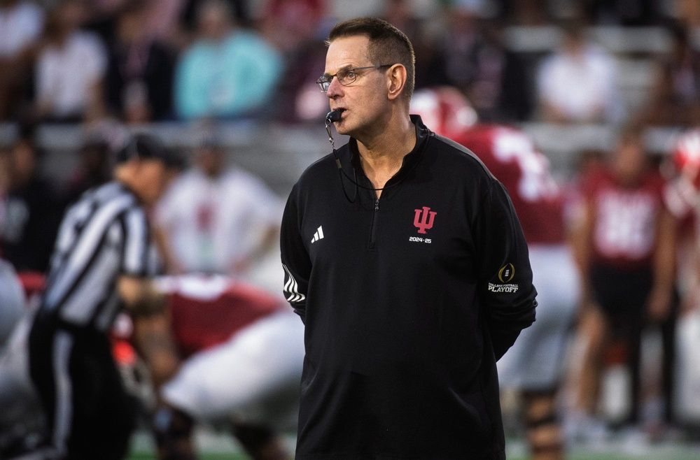 Indiana Head Coach Curt Cignetti during the Indiana football spring game at Memorial Stadium on Thursday, April 23, 2026.