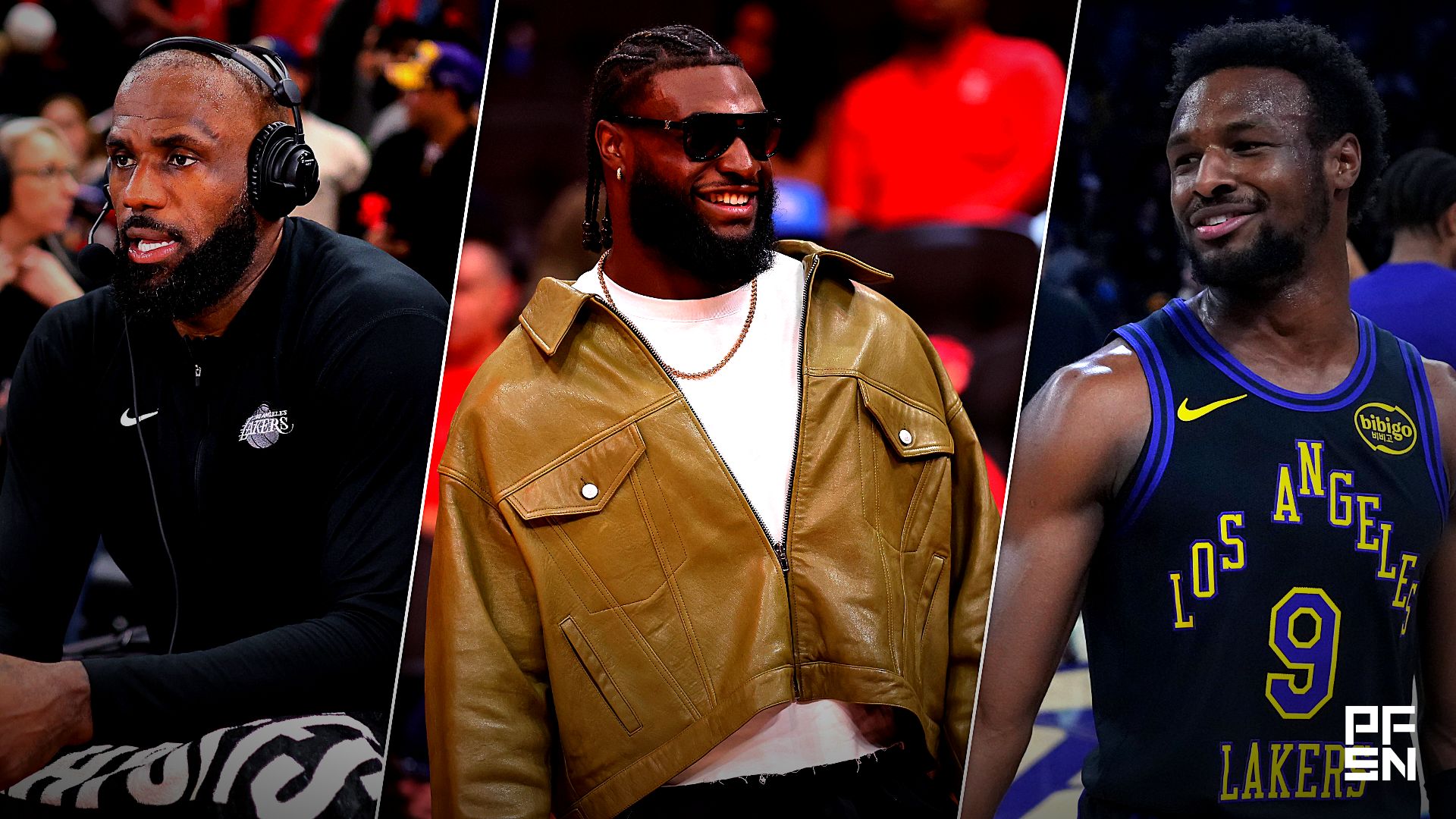 Collage featuring NBA: Playoffs-Los Angeles Lakers at Houston Rockets, NBA: Playoffs-Los Angeles Lakers at Houston Rockets, and NBA: Utah Jazz at Los Angeles Lakers.
Erik Williams-Imagn Images / Kirby Lee-Imagn Images