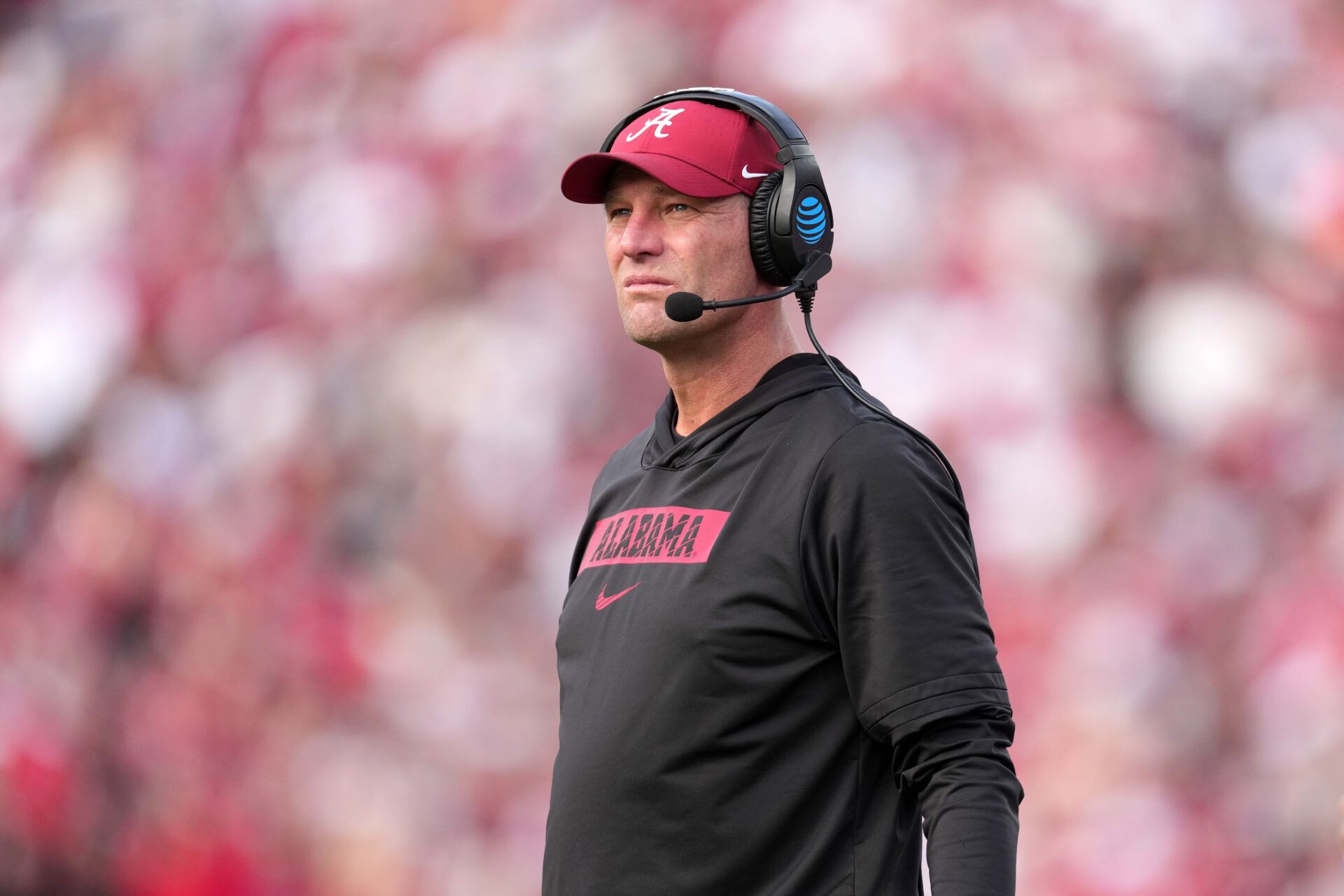 Alabama Crimson Tide head coach Kalen Deboer watches in the second half against the Indiana Hoosiers at the 2026 Rose Bowl and quarterfinal game of the College Football Playoff at Rose Bowl Stadium.