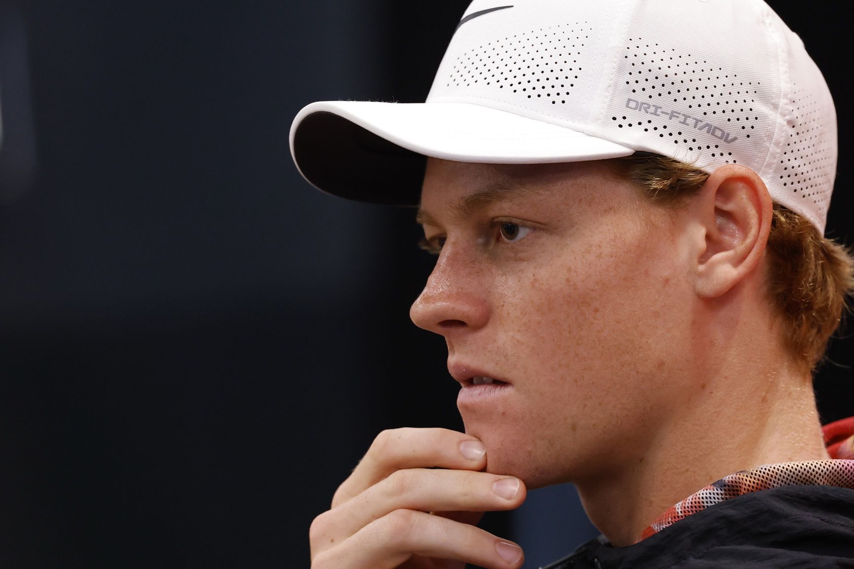 Jannik Sinner (ITA) listens to a question during his media availability on day 2 of the 2026 Miami Open at Hard Rock Stadium.