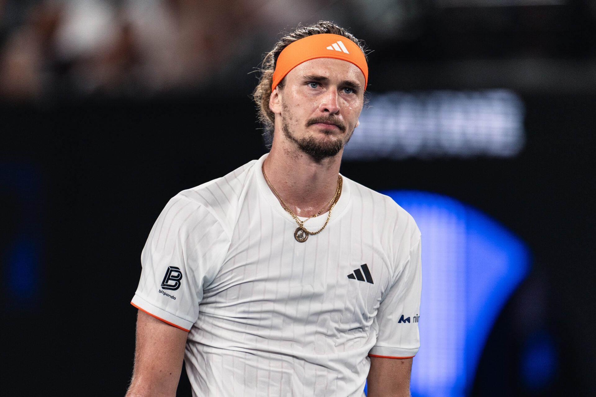 Alexander Zverev of Germany in action against Learner Tien of United States in the quarterfinals of the mens singles at the Australian Open at Rod Laver Arena in Melbourne Park.