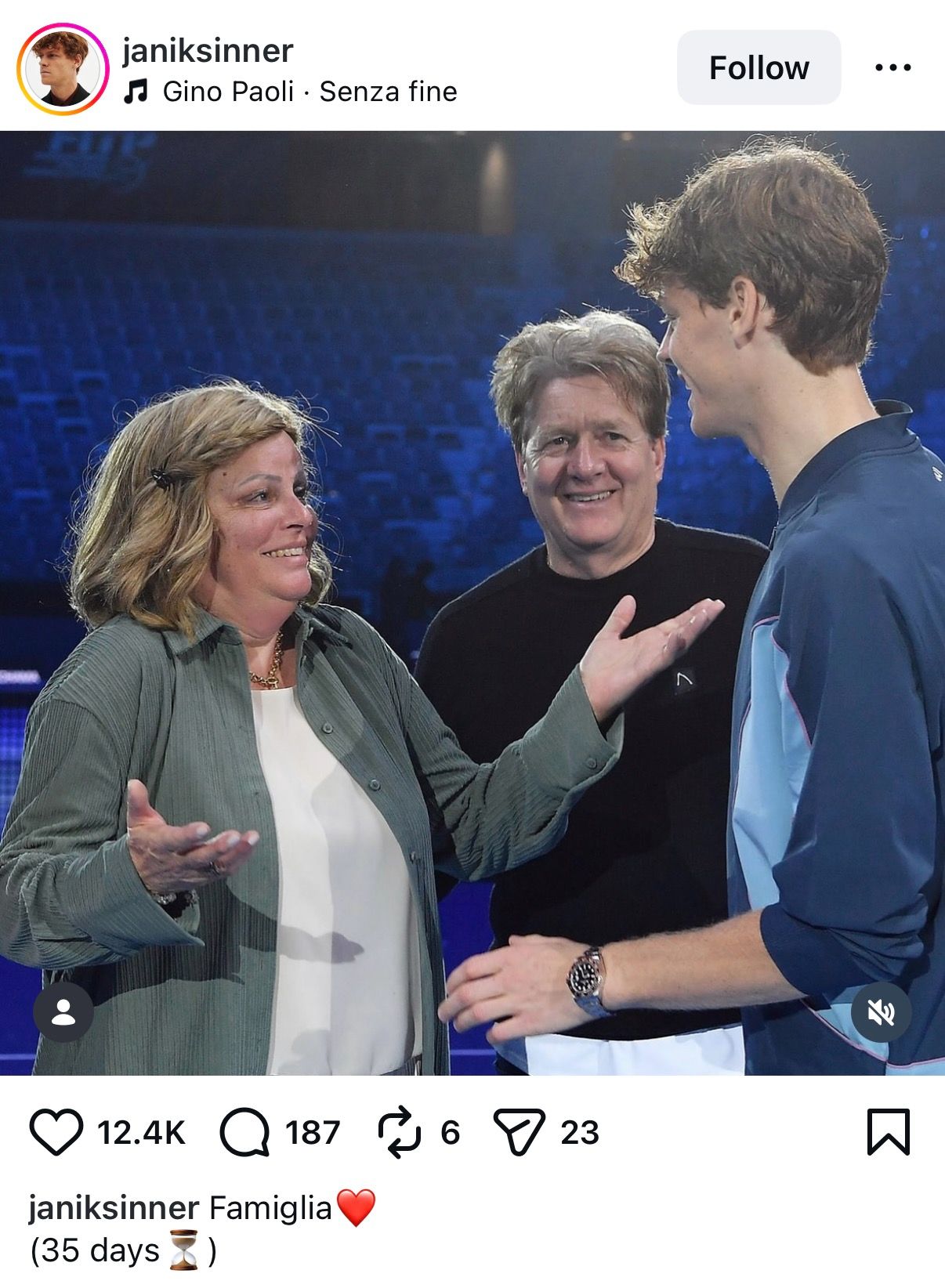 Jannik Sinner With His Parents