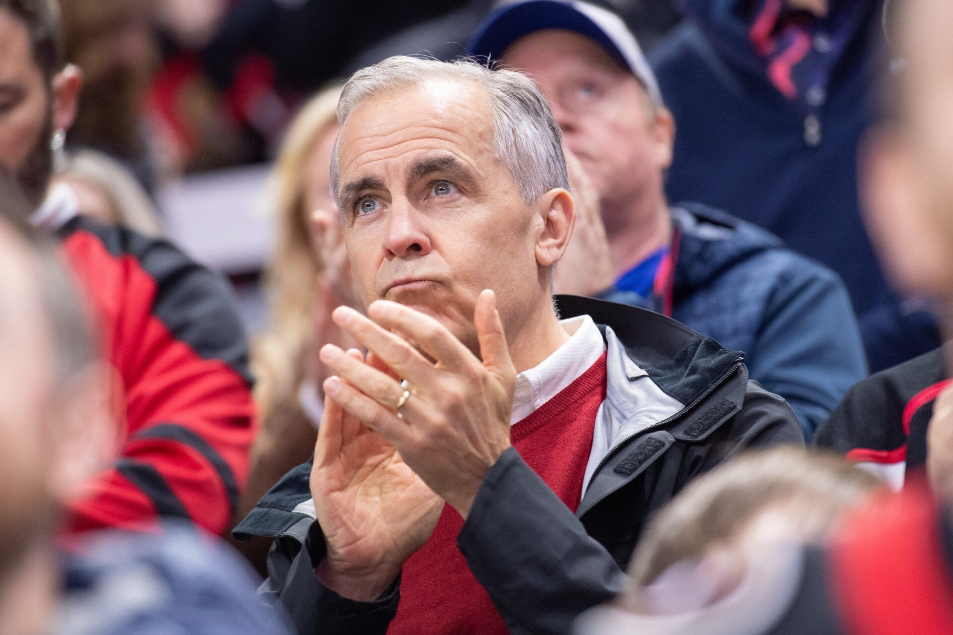 Canadian Prime Minister Mark Carney attends the game between the Minnesota Wild and the Ottawa Senators at the Canadian Tire Centre.