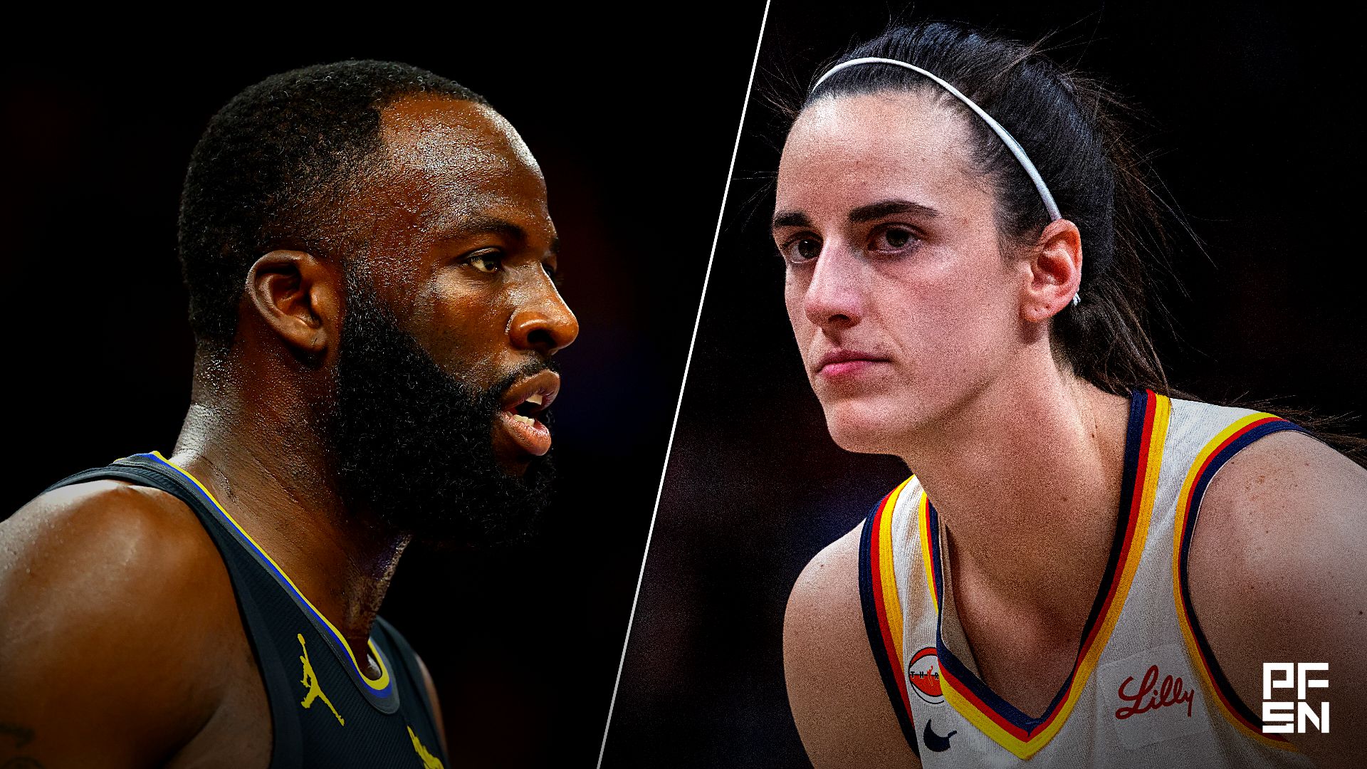 Collage featuring NBA: Golden State Warriors at Phoenix Suns and WNBA: Preseason-Dallas Wings at Indiana Fever. Mark J. Rebilas-Imagn Images / Trevor Ruszkowski-Imagn Images