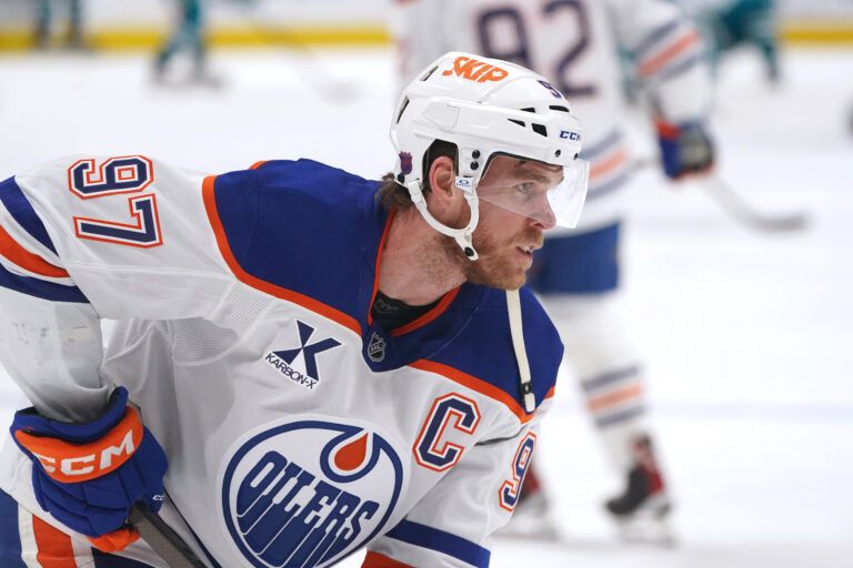 Edmonton Oilers center Connor McDavid (97) at SAP Center at San Jose.