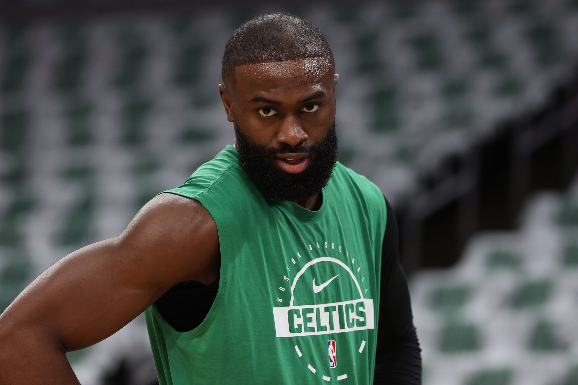 Boston Celtics guard Jaylen Brown (7) on the court before game seven of the first round of the 2026 NBA Playoffs against the Philadelphia 76ers at TD Garden.