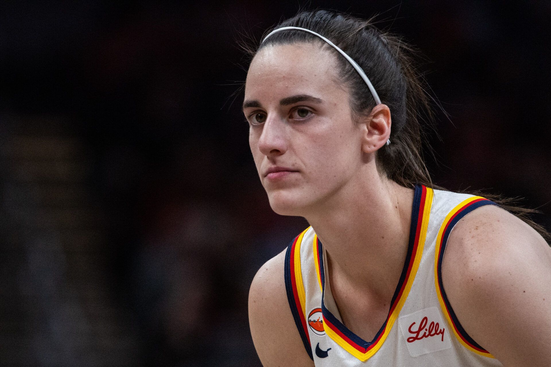 Indiana Fever guard Caitlin Clark (22) before the game against the Dallas Wings at the Gainbridge Fieldhouse.