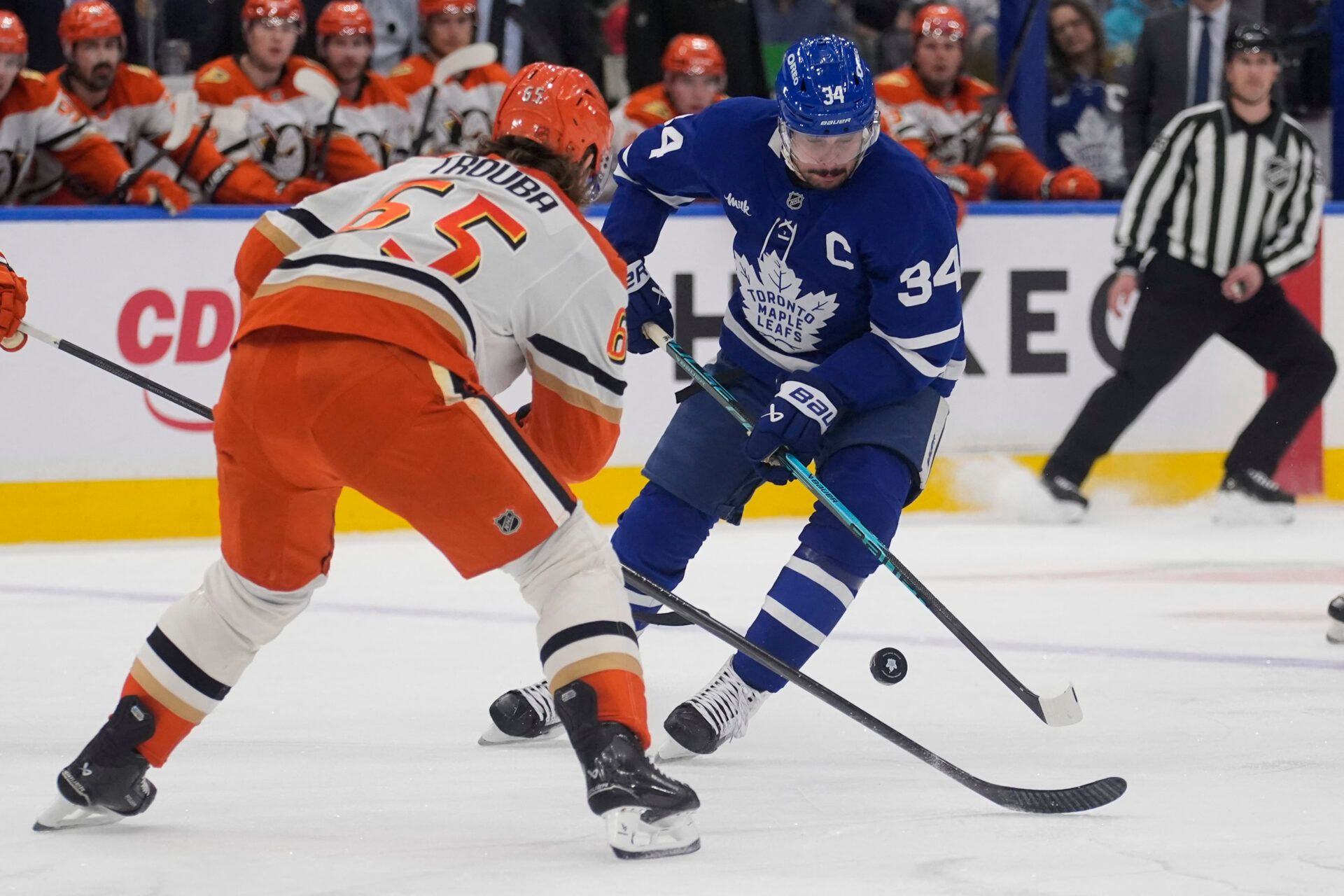 Toronto Maple Leafs forward Auston Matthews (34) at Scotiabank Arena.