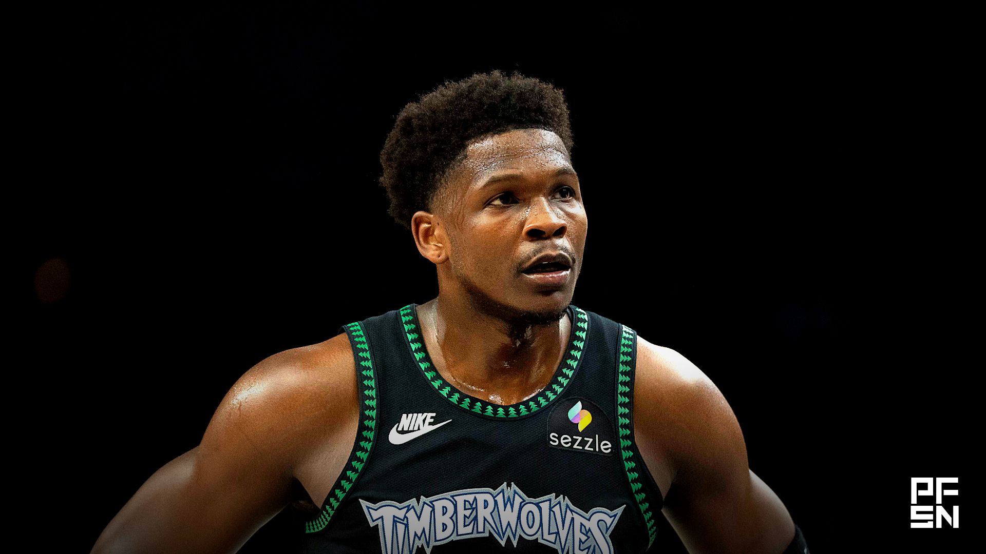 Minnesota Timberwolves guard Anthony Edwards (5) against the San Antonio Spurs in the first half during game three of the second round of the 2026 NBA Playoffs at Target Center.