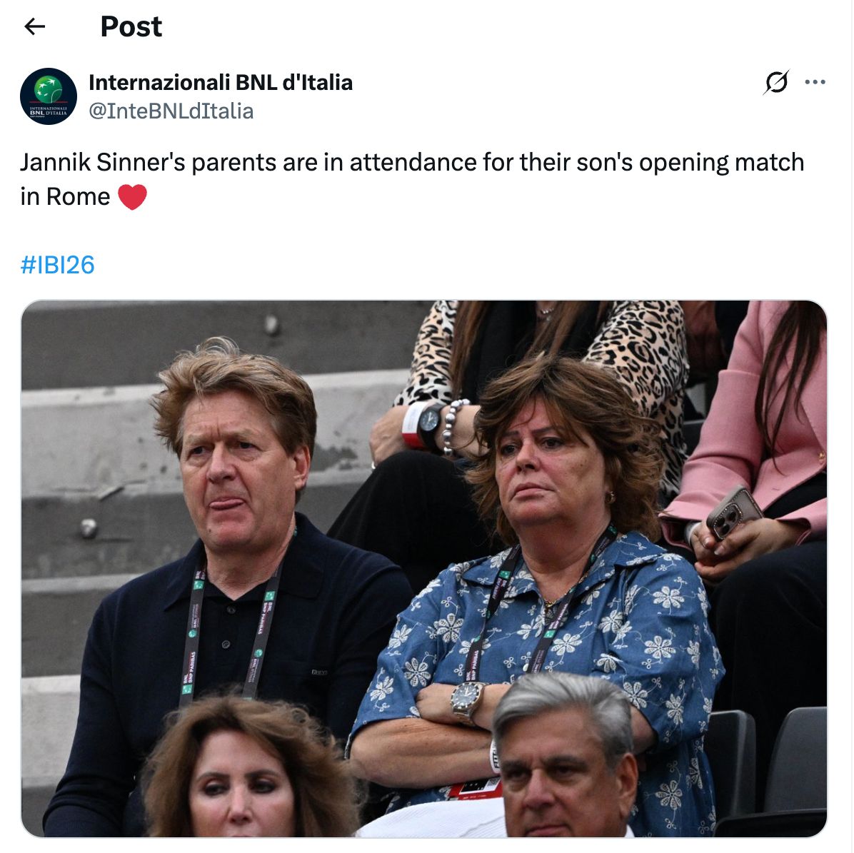 Jannik Sinner's Parents at the Italian Open