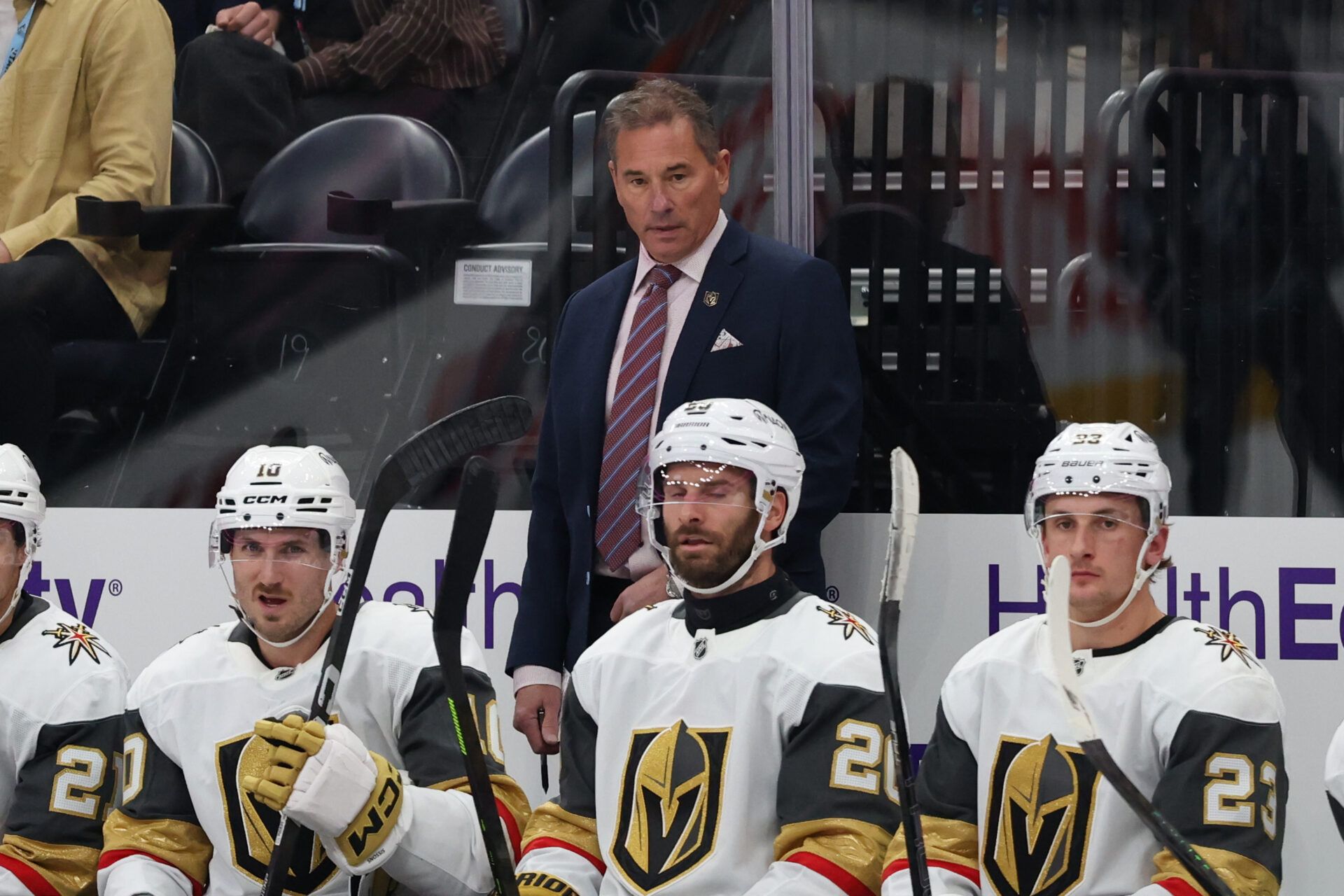 Vegas Golden Knights head coach Bruce Cassidy at Delta Center.