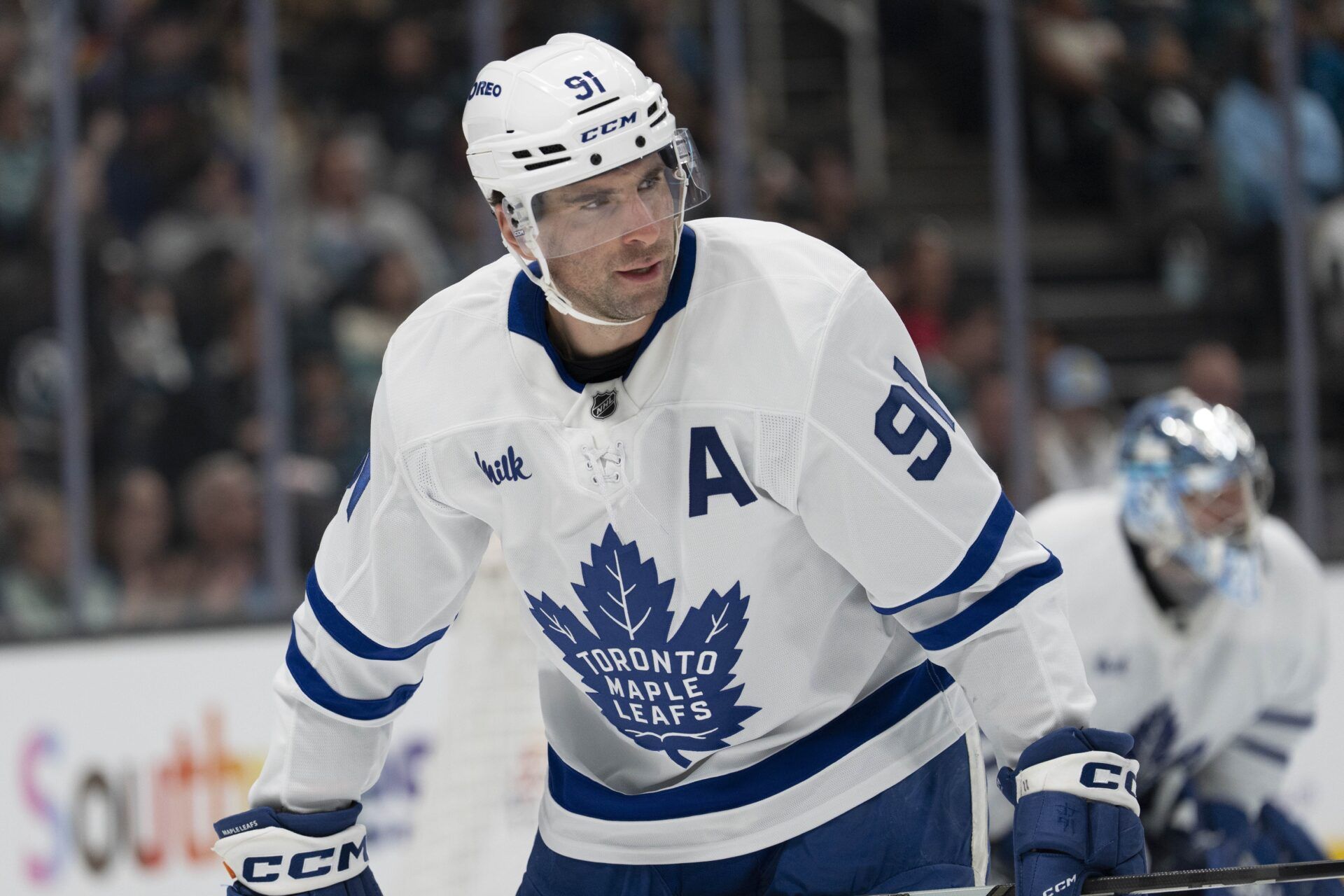 Toronto Maple Leafs center John Tavares (91) during the second period against the San Jose Sharks at SAP Center at San Jose.