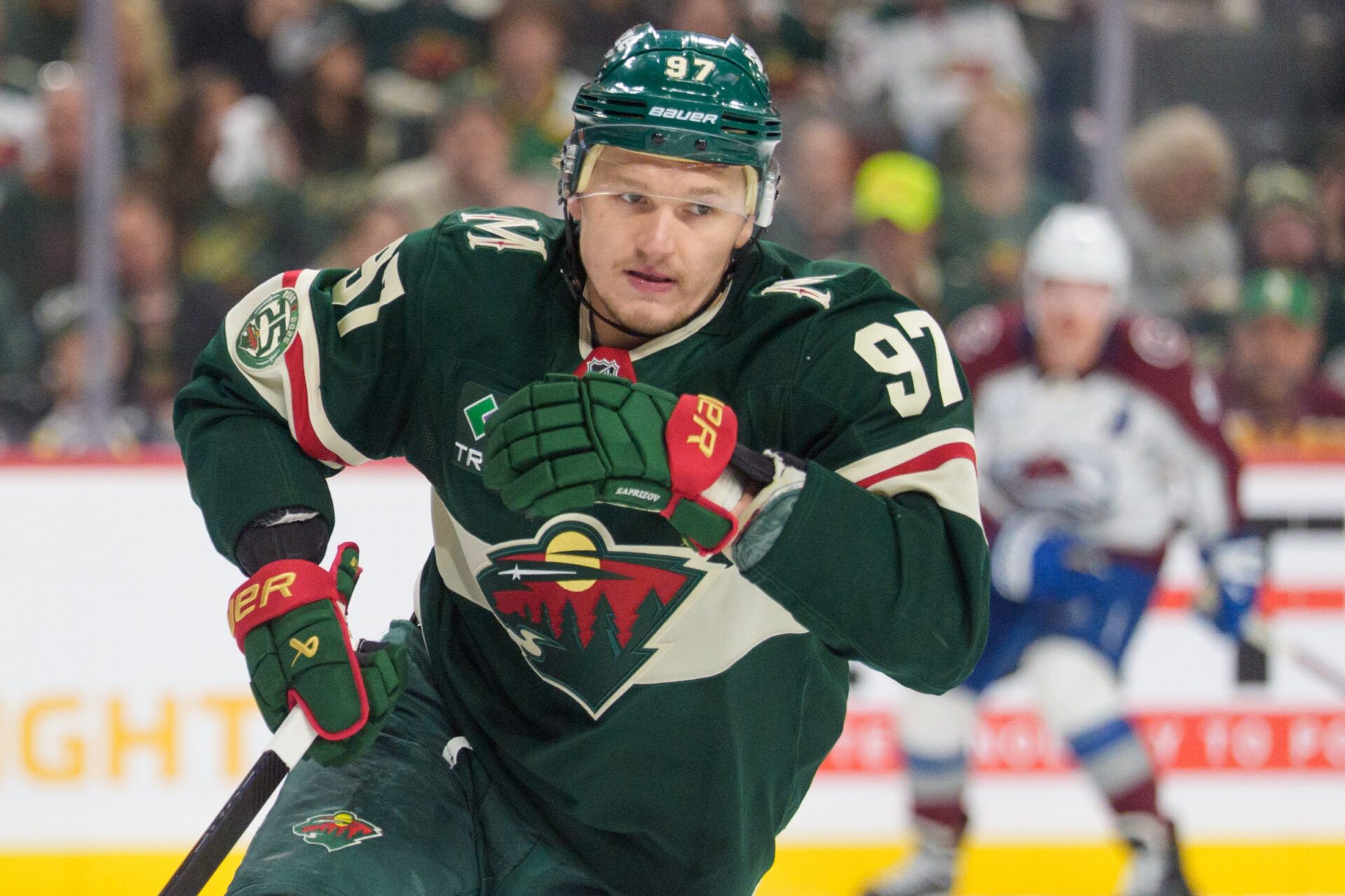 Minnesota Wild left wing Kirill Kaprizov (97) at Grand Casino Arena.