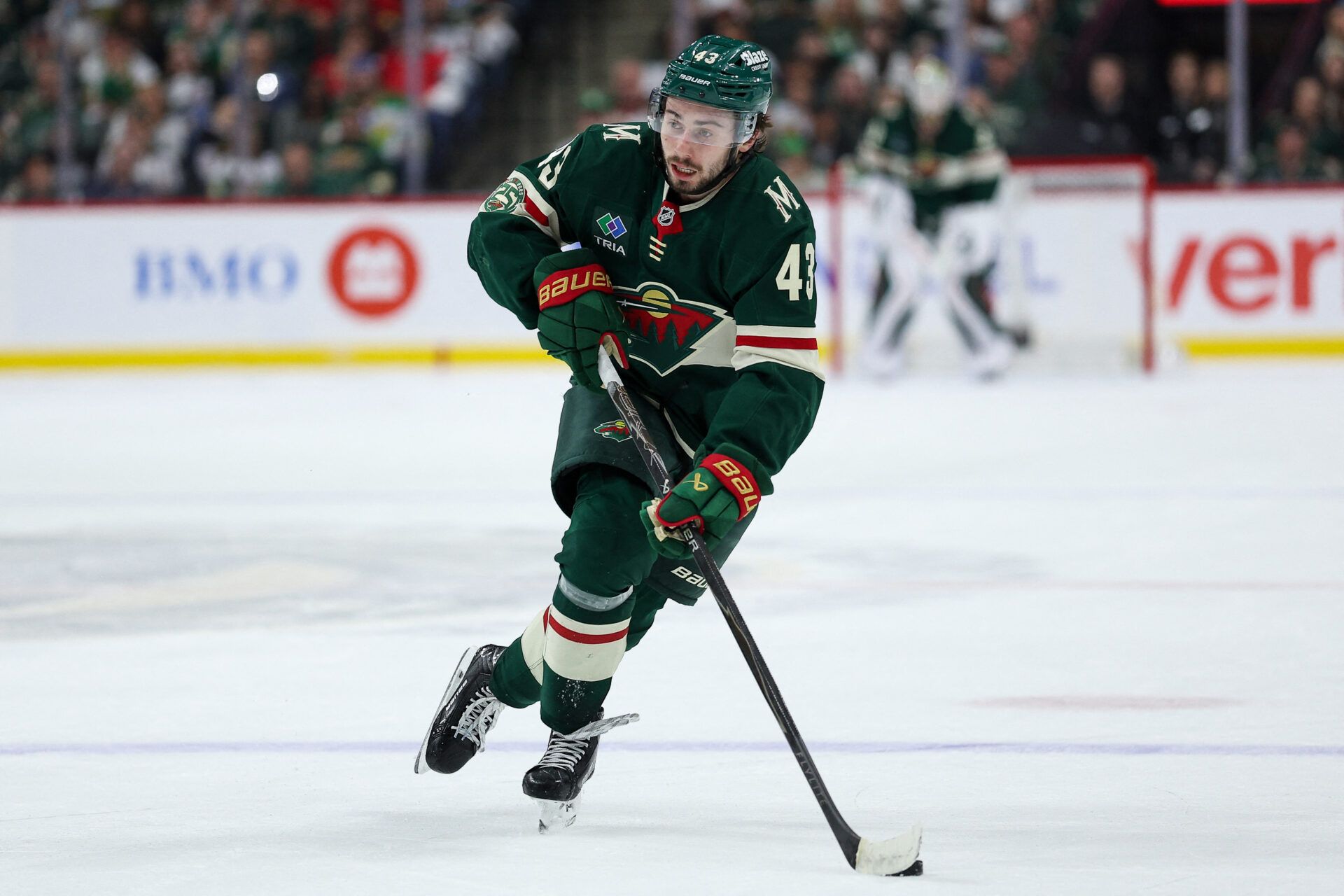 Minnesota Wild defenseman Quinn Hughes (43) at Grand Casino Arena.