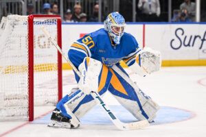 St. Louis Blues goaltender Jordan Binnington. 