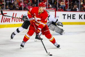 Calgary Flames center Morgan Frost.