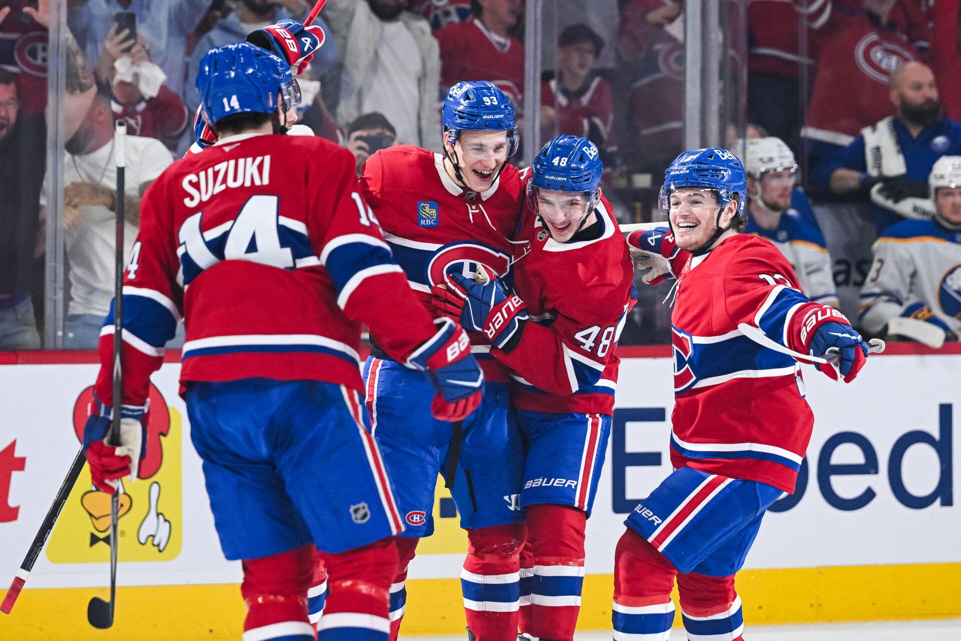 Montreal Canadiens  celebrates at Bell Centre.