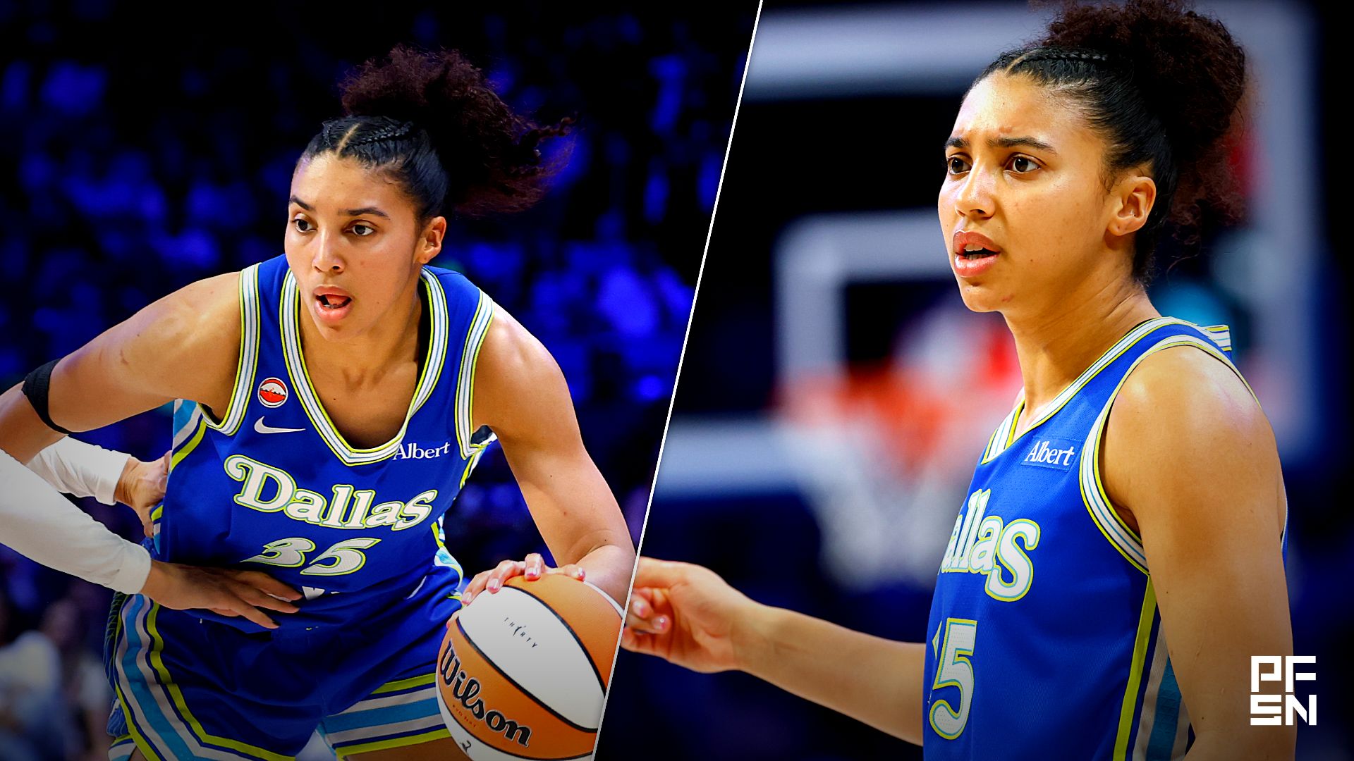 Collage featuring WNBA: Washington Mystics at Dallas Wings and WNBA: Washington Mystics at Dallas Wings.
Chris Jones-Imagn Images