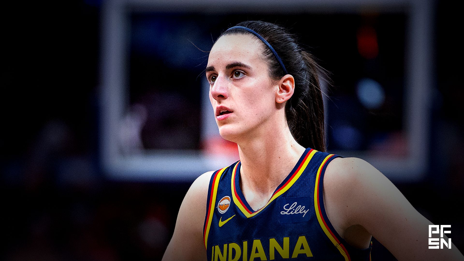 Indiana Fever guard Caitlin Clark (22) in the first half against the Seattle Storm at Gainbridge Fieldhouse.