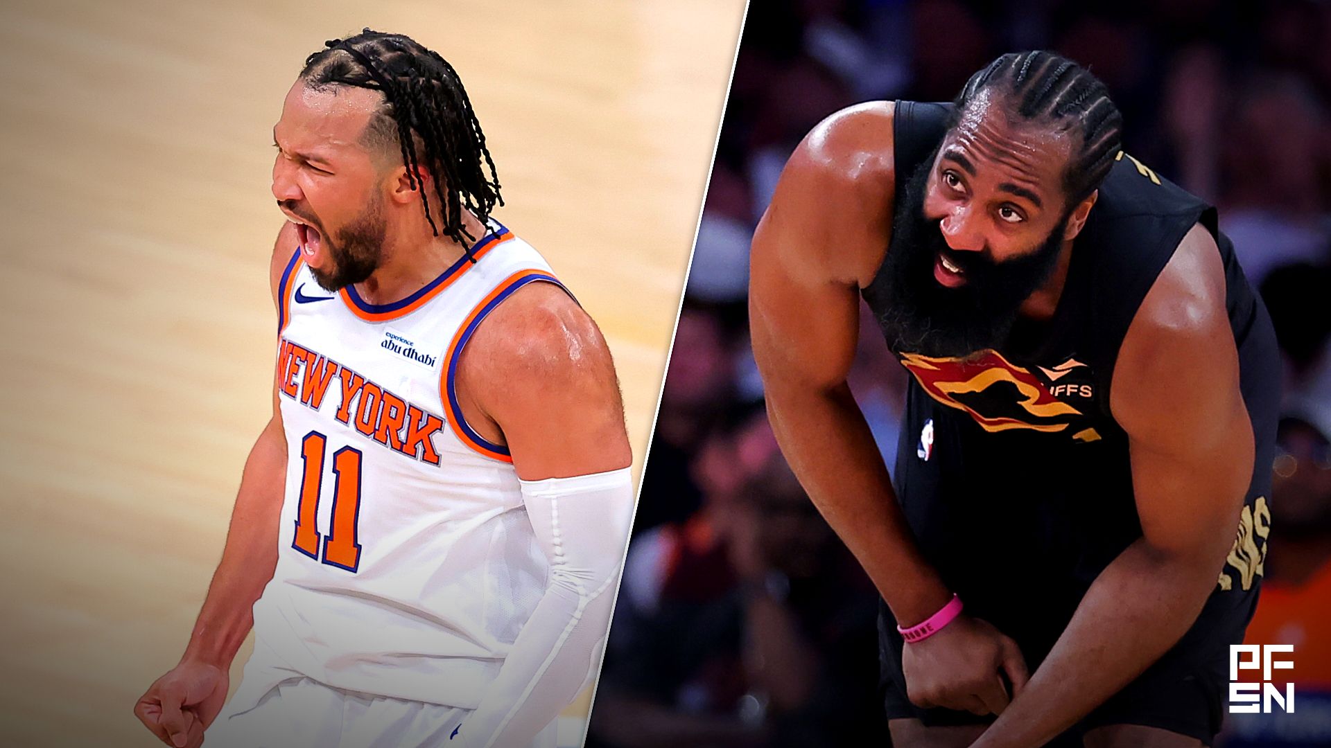 Collage featuring NBA: Playoffs-Cleveland Cavaliers at New York Knicks and NBA: Playoffs-Cleveland Cavaliers at New York Knicks.
Brad Penner-Imagn Images